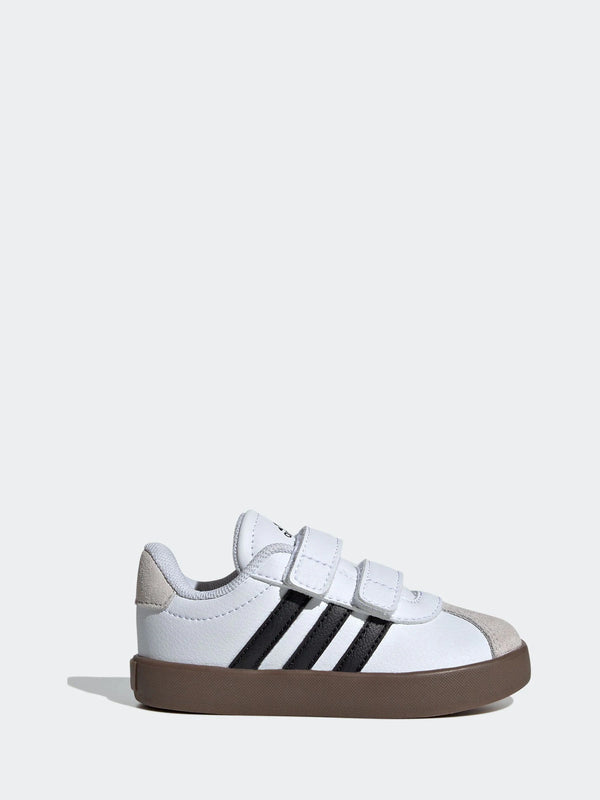 adidas White/Black VL Court 3.0 Hook and Loop Infant Trainers
