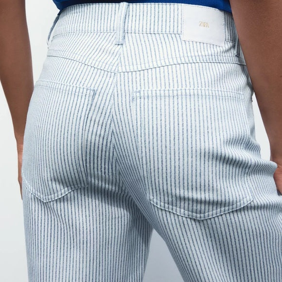 Women Striped Trousers Sz M