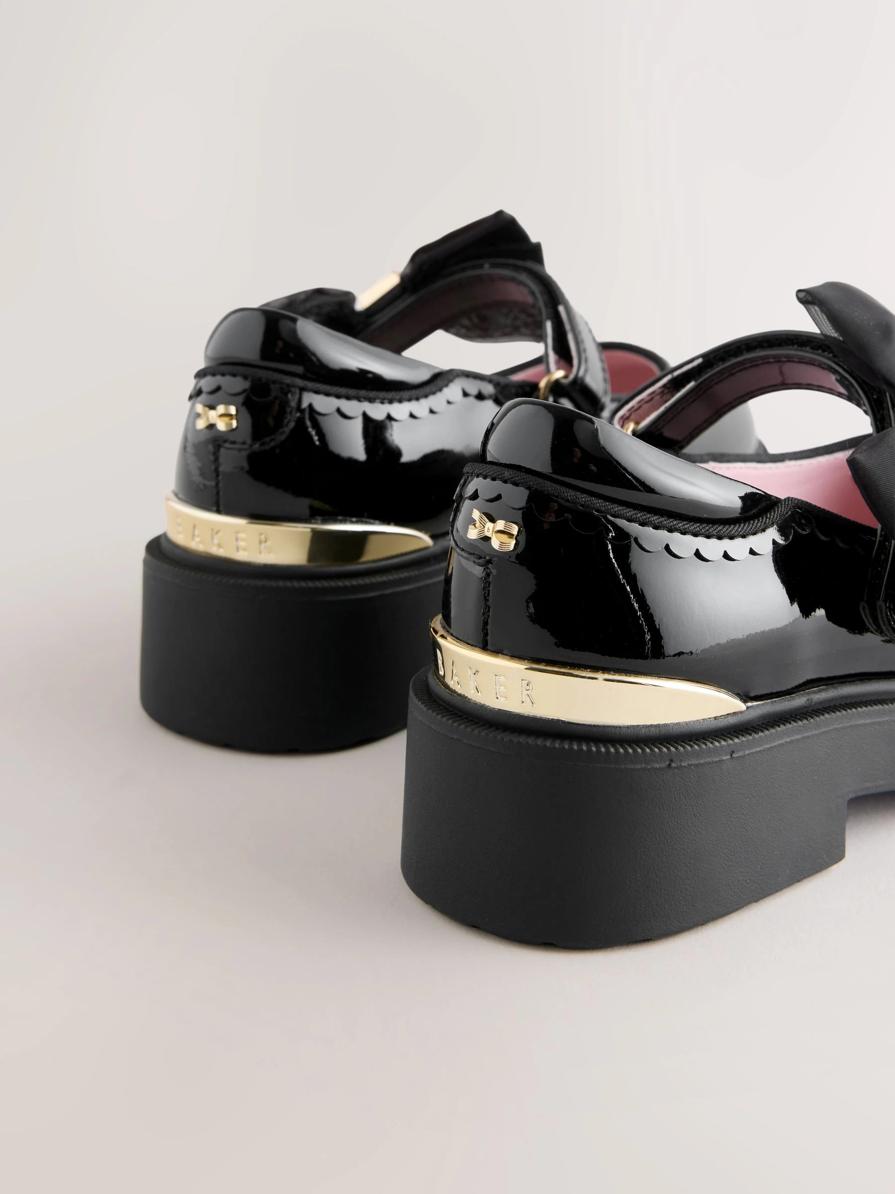Baker by Ted Baker Back to School Organza Side Bow Mary Jane Black Shoes
