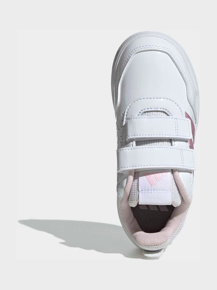 adidas White Pink Hook and Loop Tensaur Sport 3.0 Junior Trainers