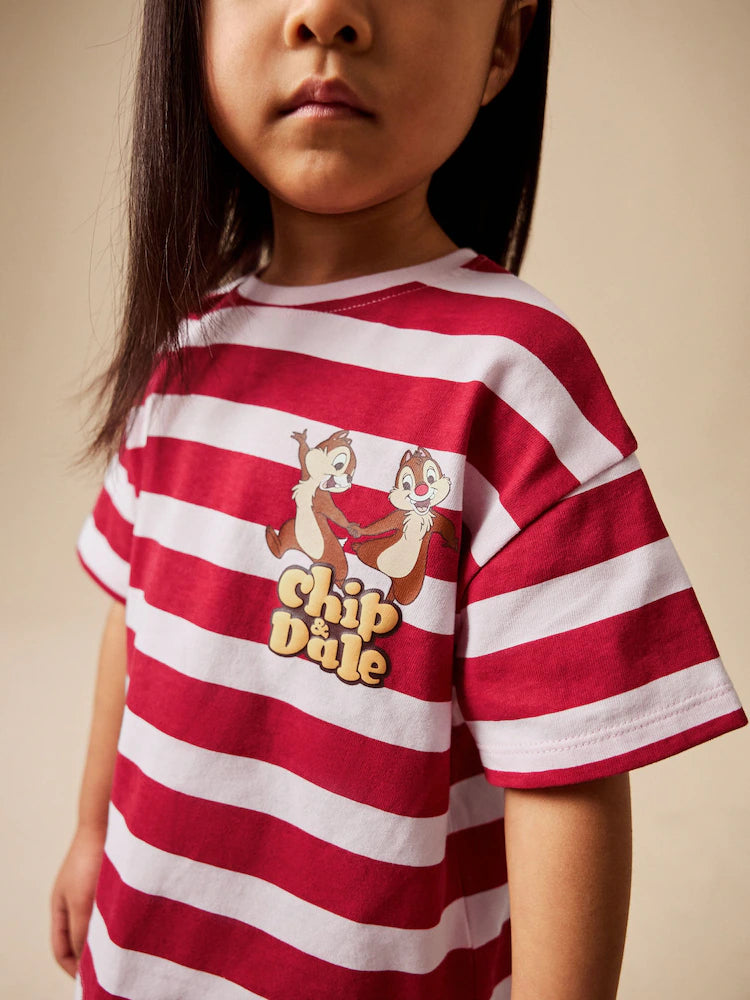 Red Pink Stripe Disney Chip and Dale Shorts Set (3mths-7yrs)