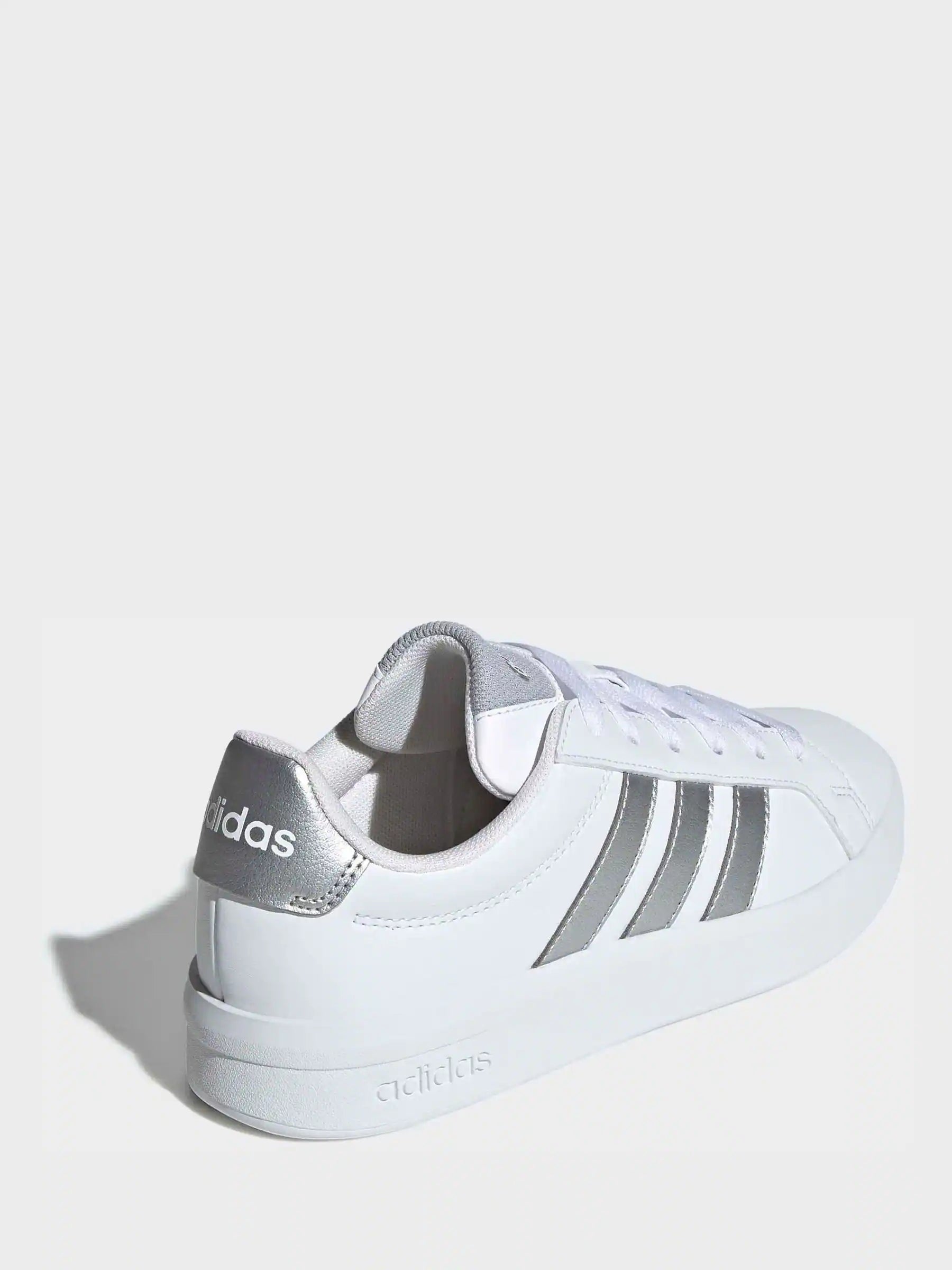 adidas White/Silver Grand Court 3.0 Junior Trainers