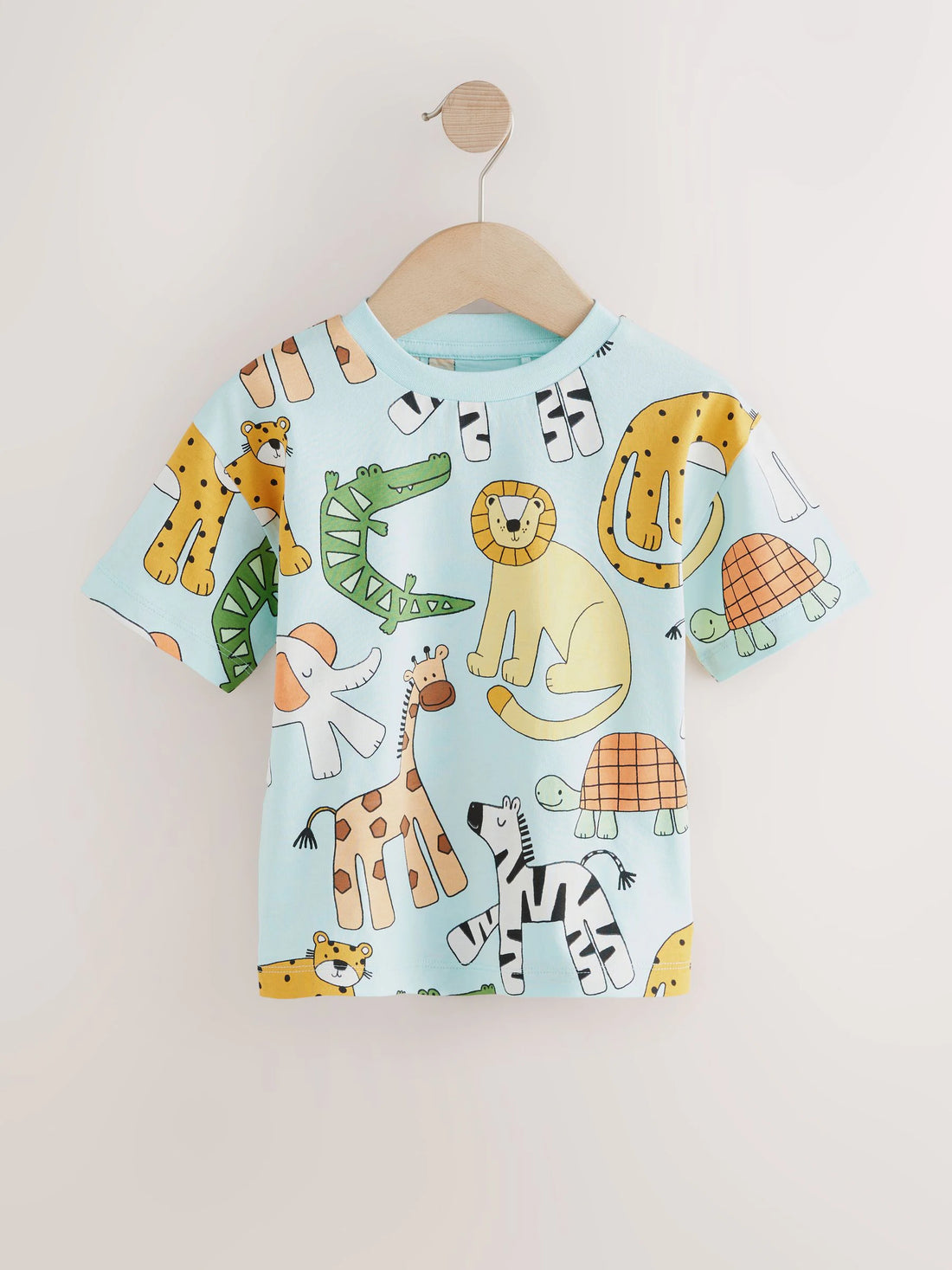 Multi Safari Animal Short Sleeve T-Shirts 4 Pack (3mths-7yrs)