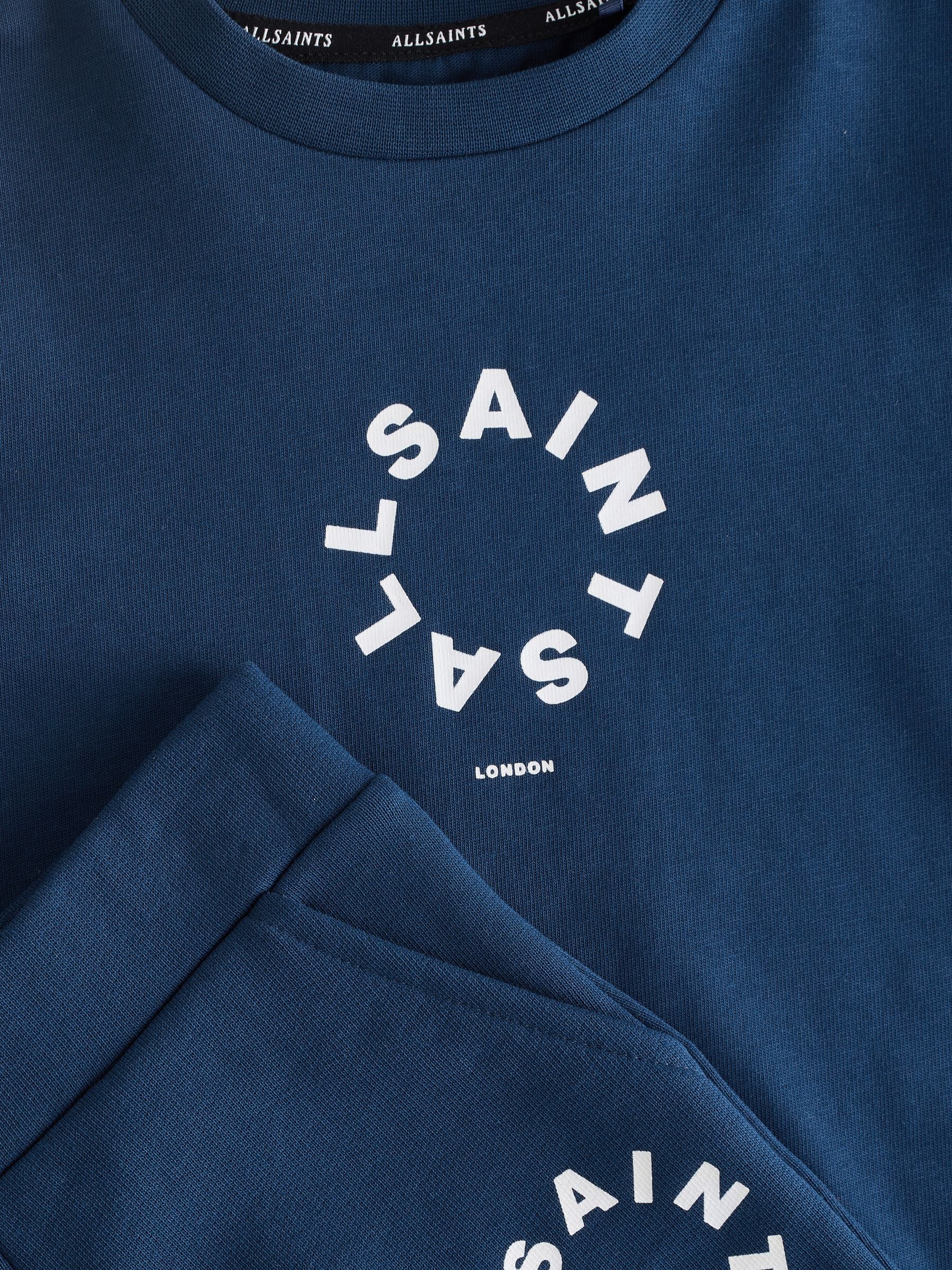 smALLSAINTS Navy Younger Boys Tierra 100% Cotton T-Shirt and Sweat Shorts Set