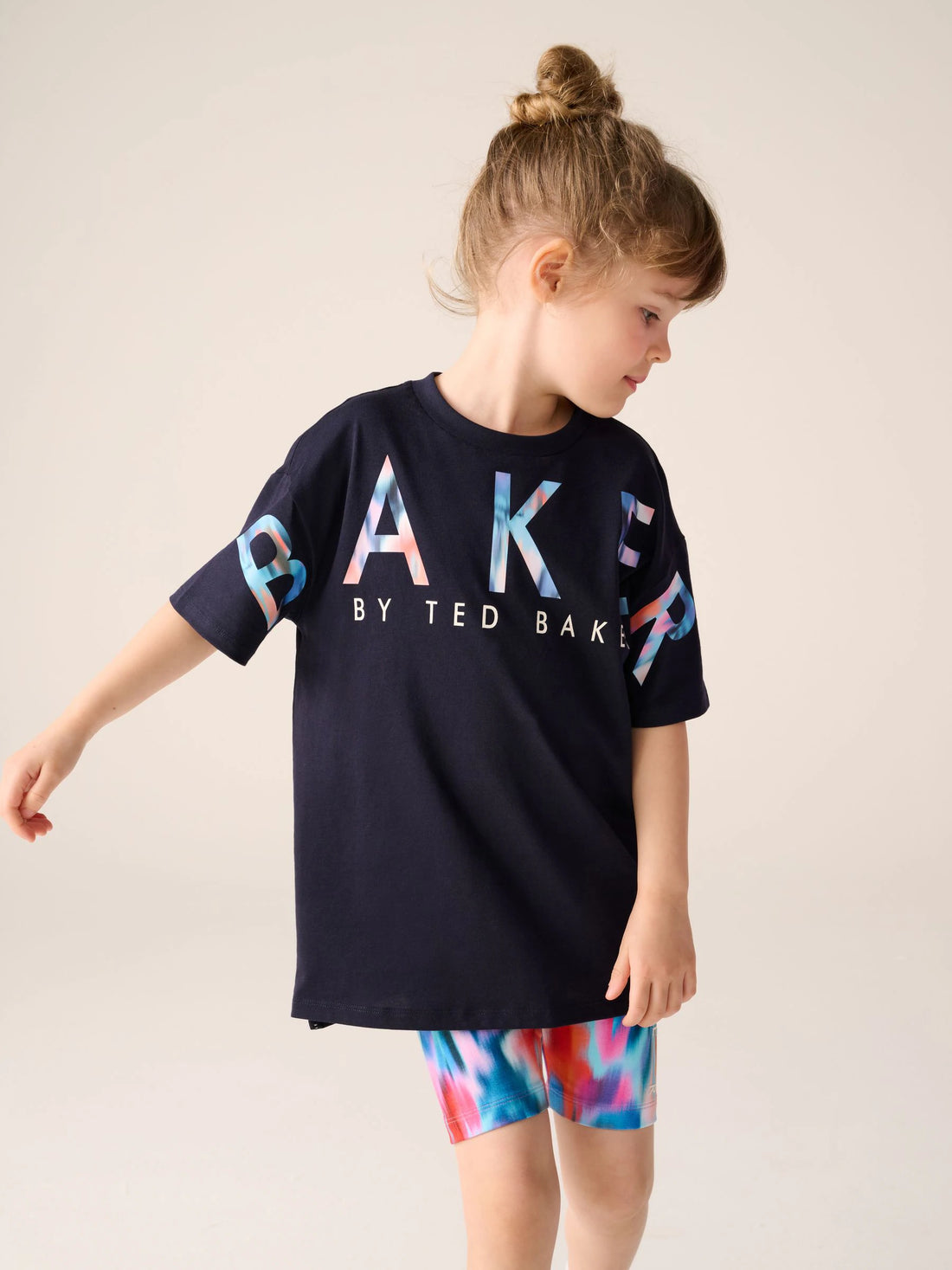 Baker by Ted Baker 2 Piece Graphic Oversized T-Shirt and Cycling Shorts Set