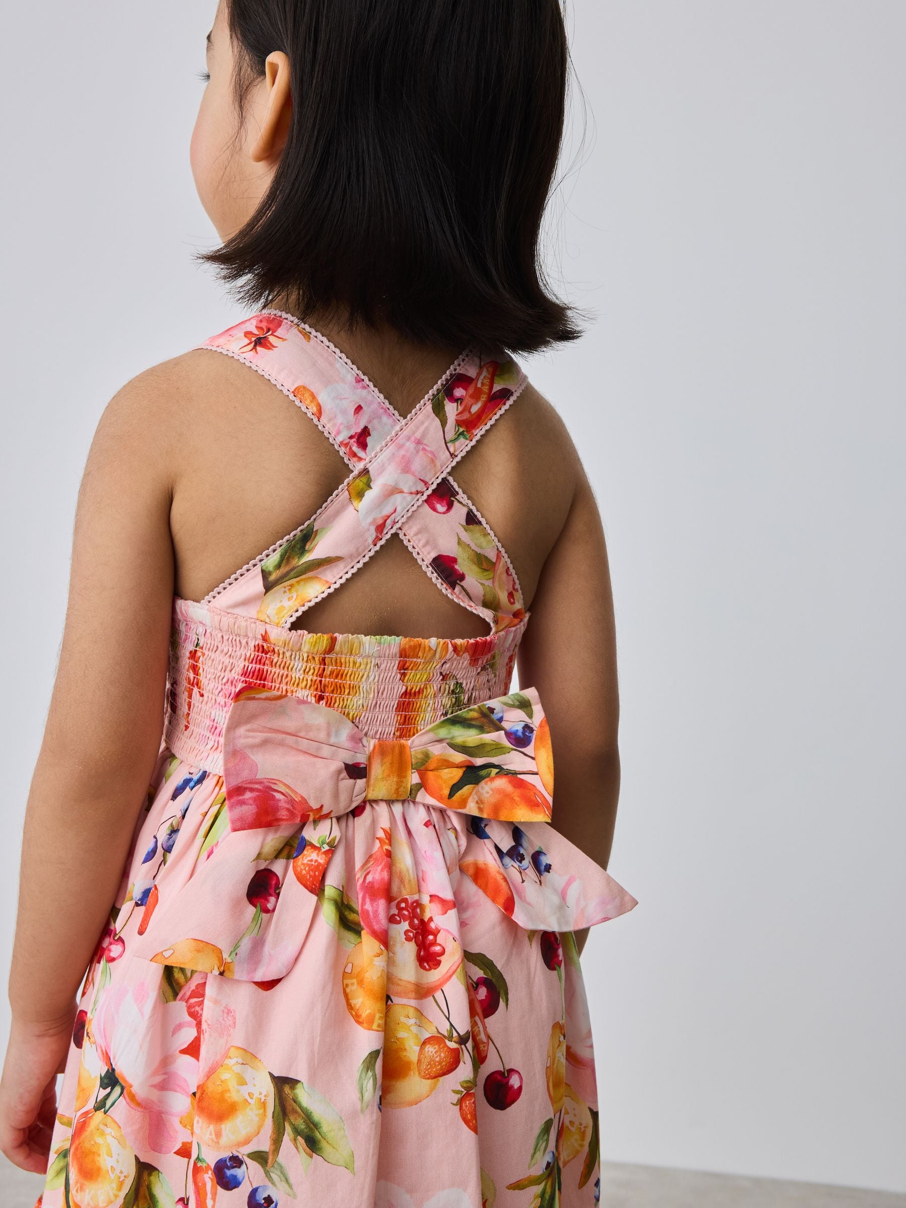 Baker by Ted Baker Fruit Print Cross-Back Tiered Multi Dress