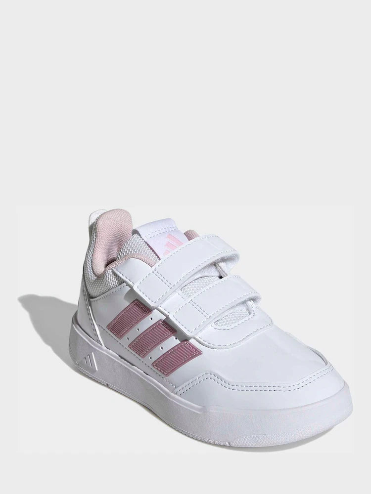 adidas White Pink Hook and Loop Tensaur Sport 3.0 Junior Trainers