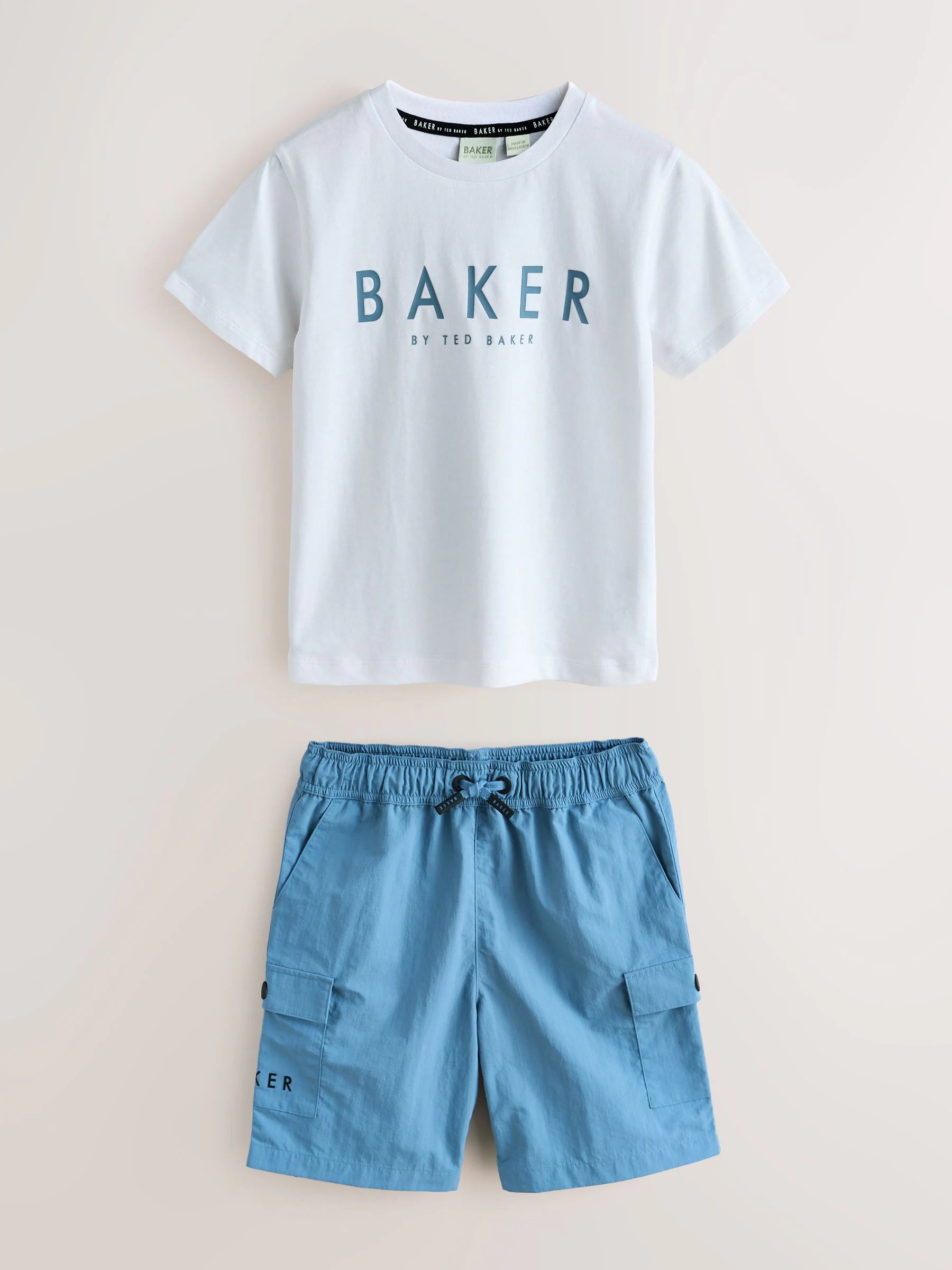 Baker by Ted Baker Blue Shirt, T-Shirt and Shorts Set