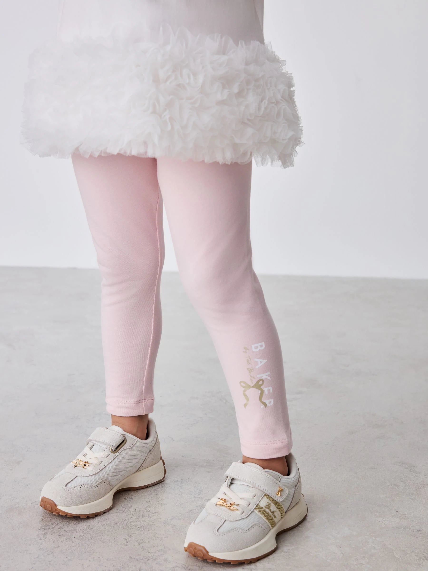 Baker by Ted Baker 2 Piece Ruffle Mesh Hem T-Shirt & Leggings Set