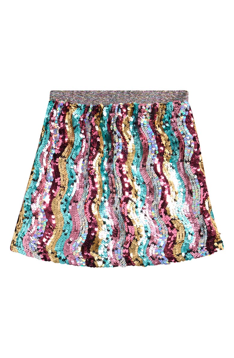 Kids' Wavy Stripe Sequin Skirt