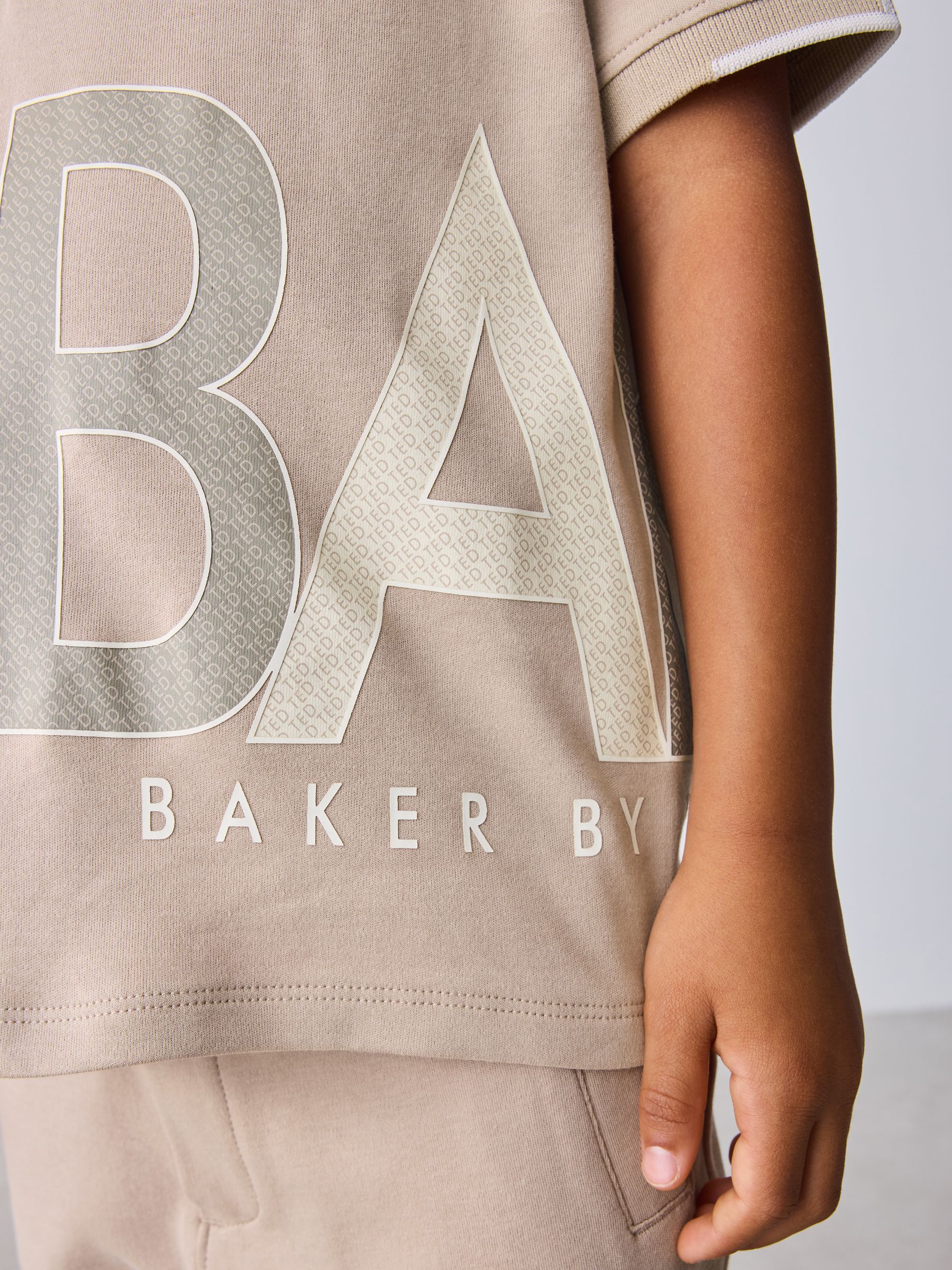 Baker by Ted Baker Stone Graphic Polo Shirt and Shorts Set
