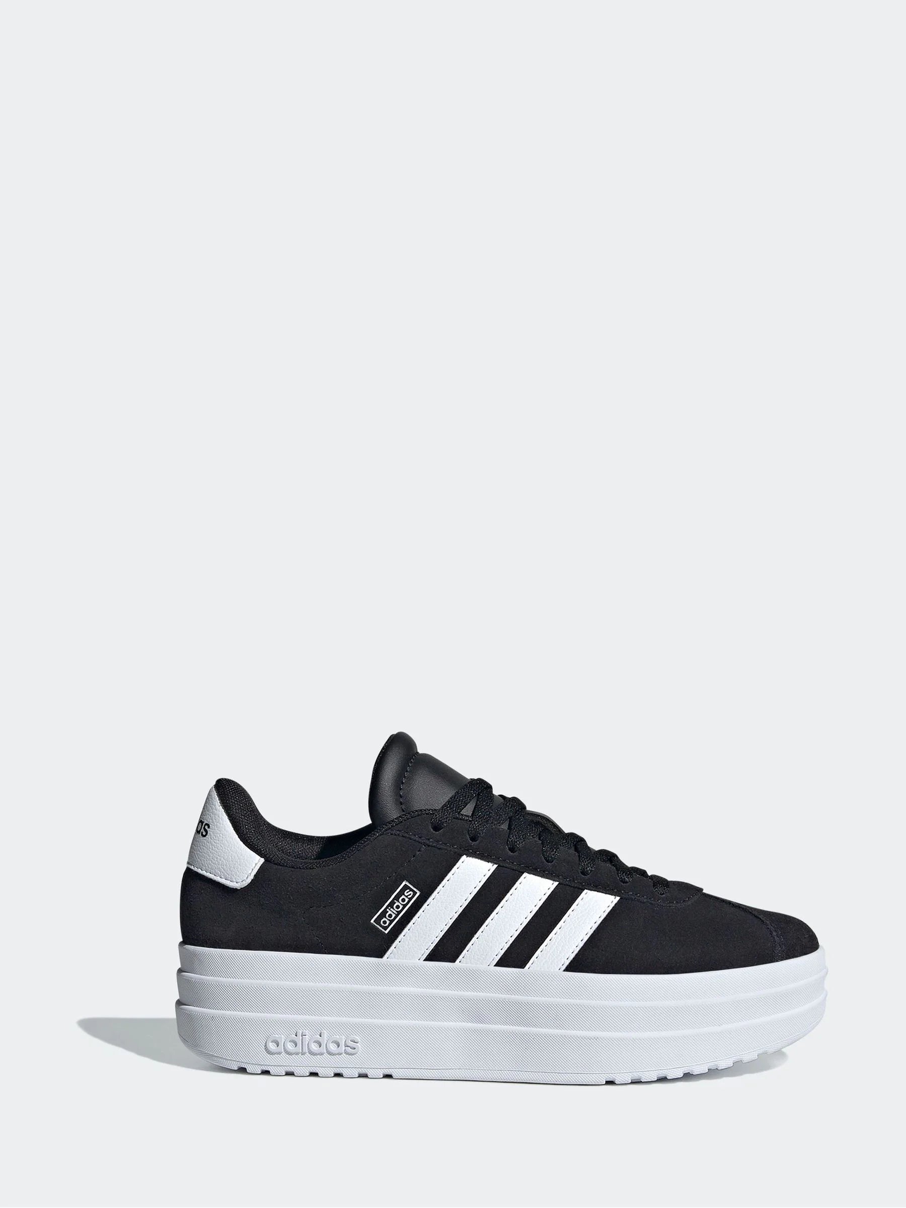 adidas Black/White VL Court Bold Lace Junior Trainers