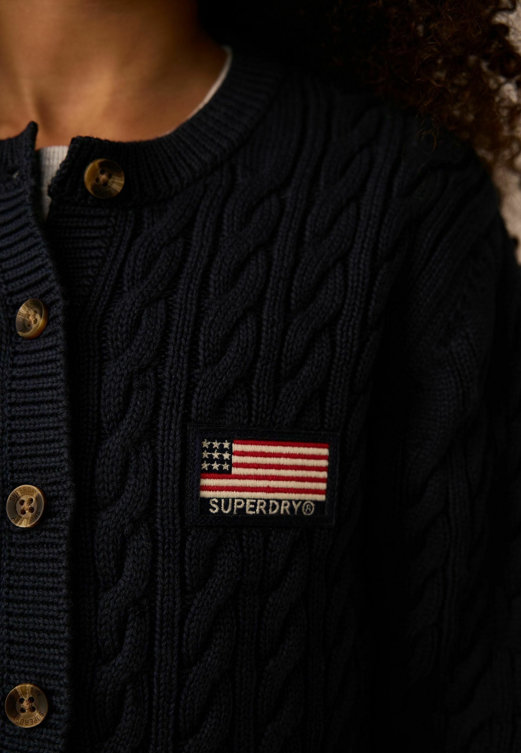 Superdry & Co REGULAR FIT - CABLE - Cardigan - navy