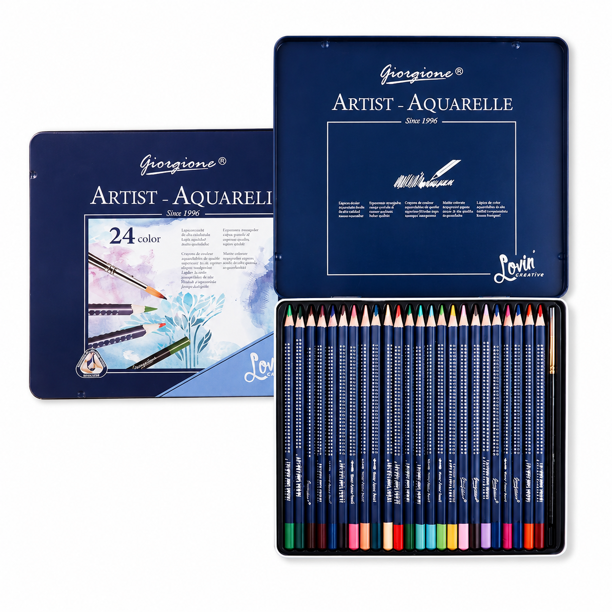Giorgione Professional 24 Colour Pencil Set | High Quality Colour | Sleek and Durable Metal Tin Pack | Return Gift
