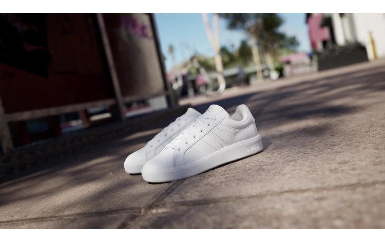 adidas White Grand Court 3.0 Junior Trainers