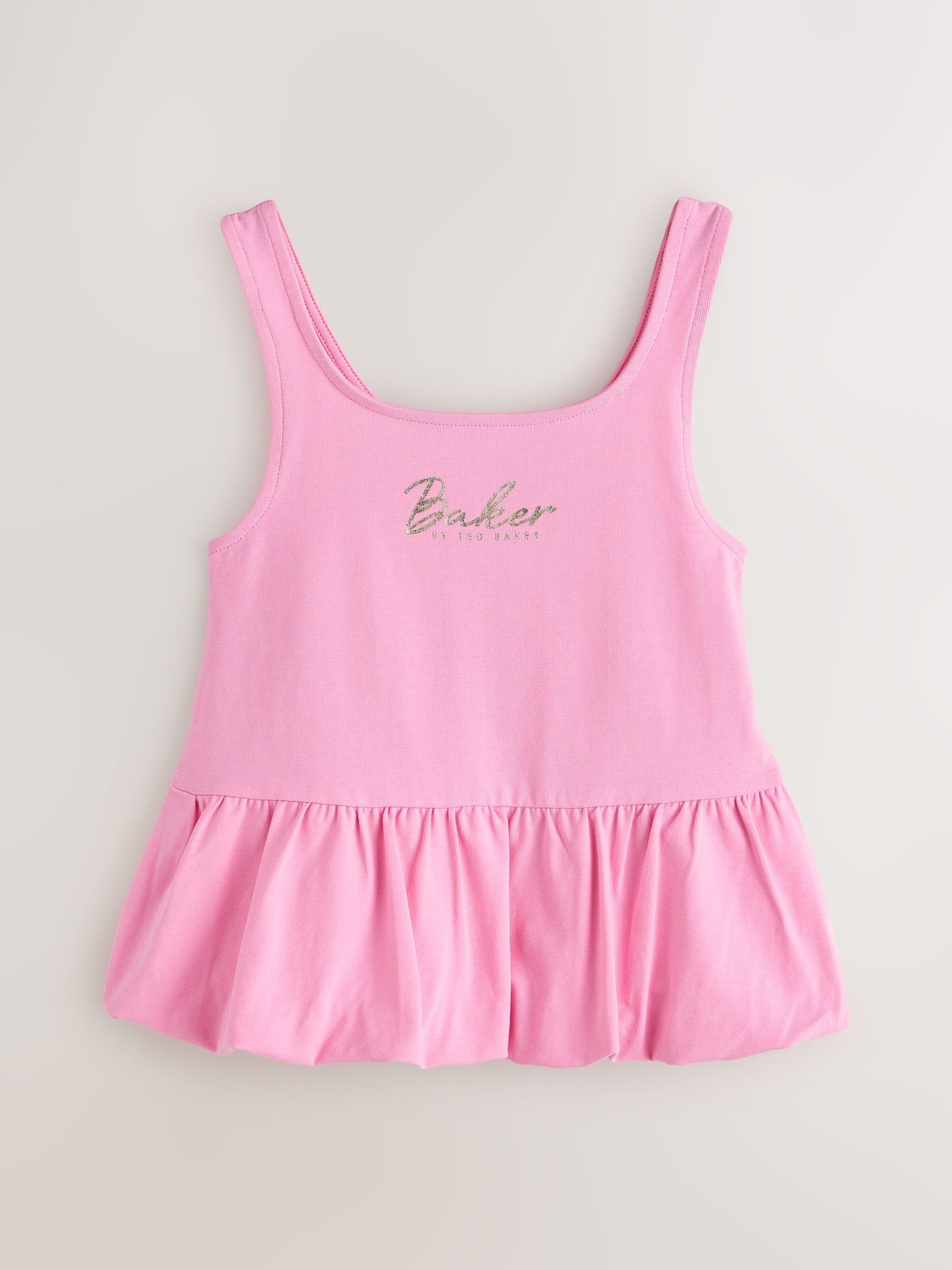 Baker by Ted Baker 3 Pack Bubble Hem Pink/Black/White Vest Tops