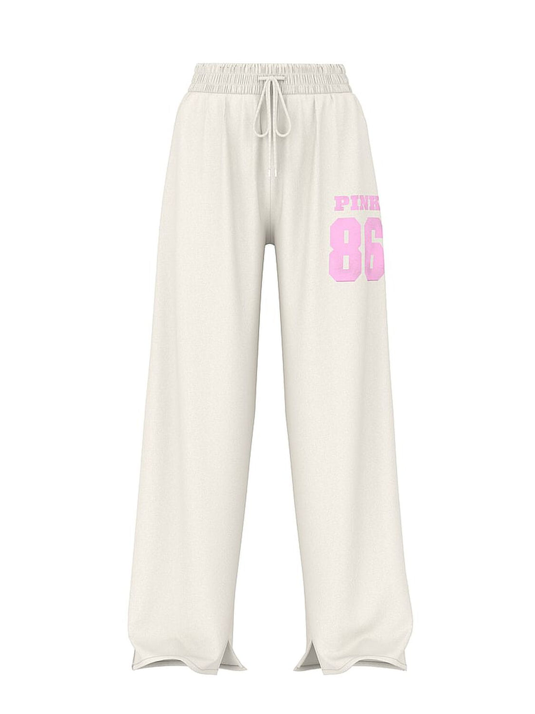 Ivy Fleece Wide-Leg Split-Hem Sweatpants