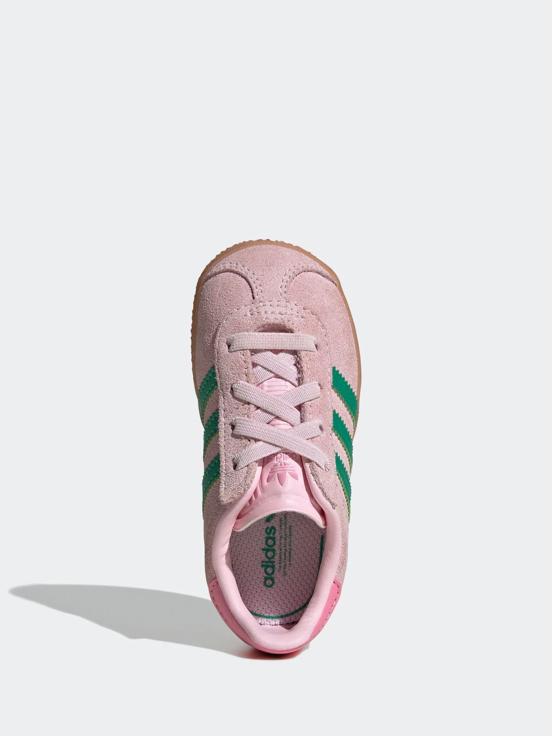 adidas Originals Pink/Green Gazelle Comfort Closure Elastic Laces Infant Trainers