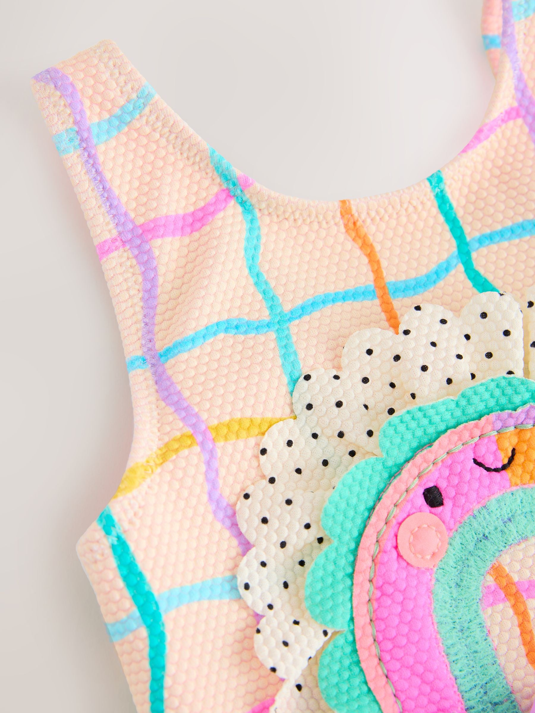 Rainbow Check Frill Leg Swimsuit (3mths-7yrs)