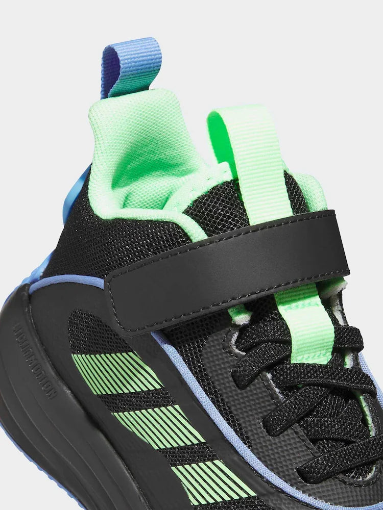 adidas Black/Green Ownthegame 3.0 Kids Trainers