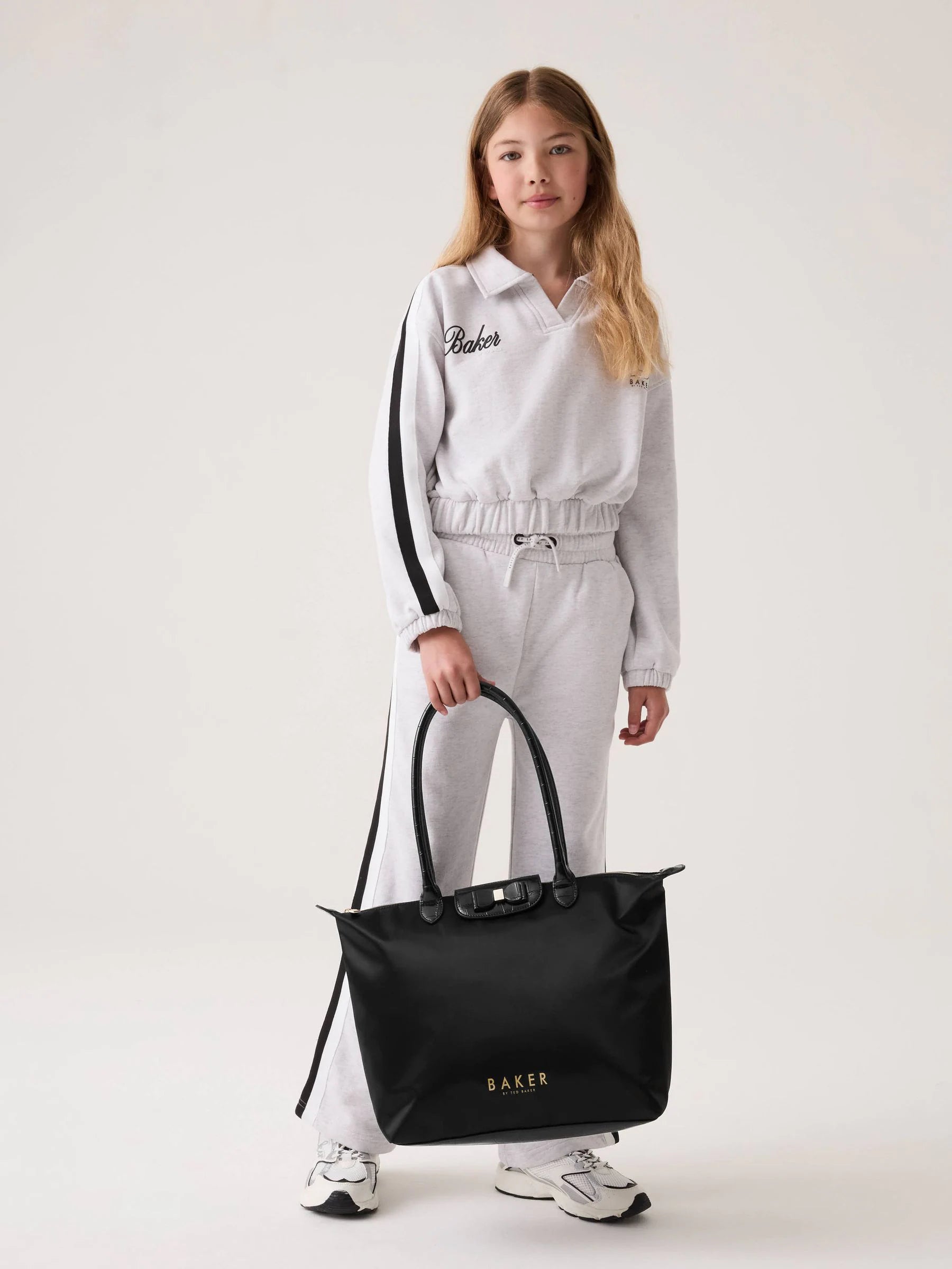 Baker by Ted Baker Black Back to School Childrens Nylon With Croc Bow Medium Tote Bag