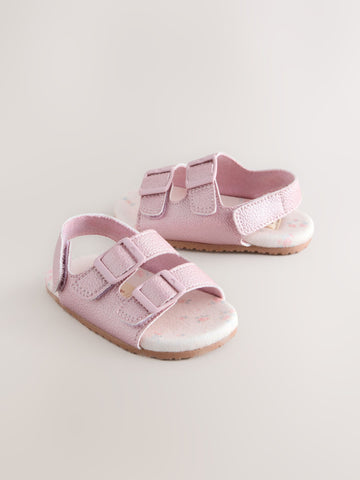 Pink Shimmer Touch and Fasten Baby Sandals (0-24mths)