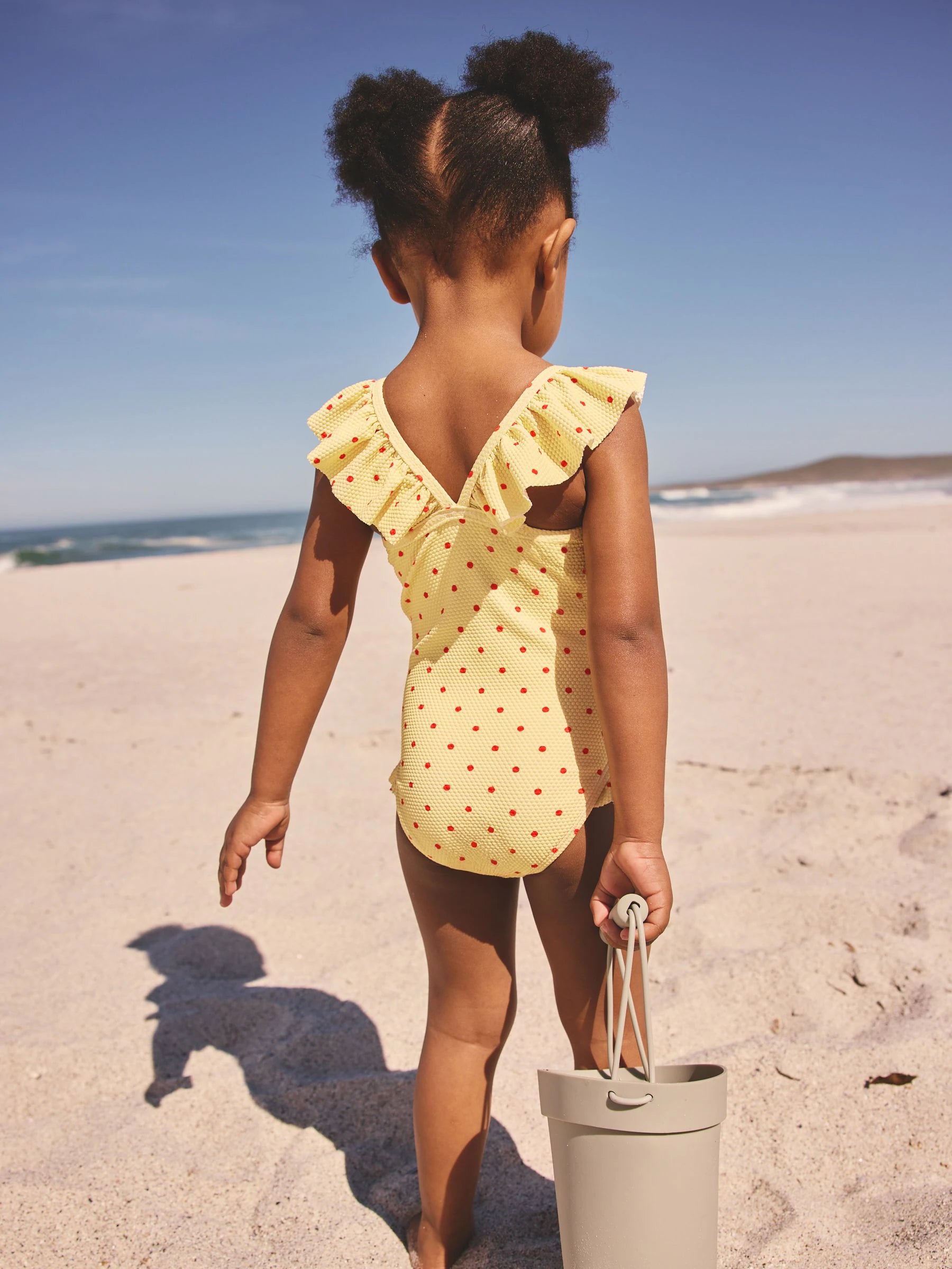 Yellow Apple Polka Dot Frill Swimsuit (3mths-7yrs)