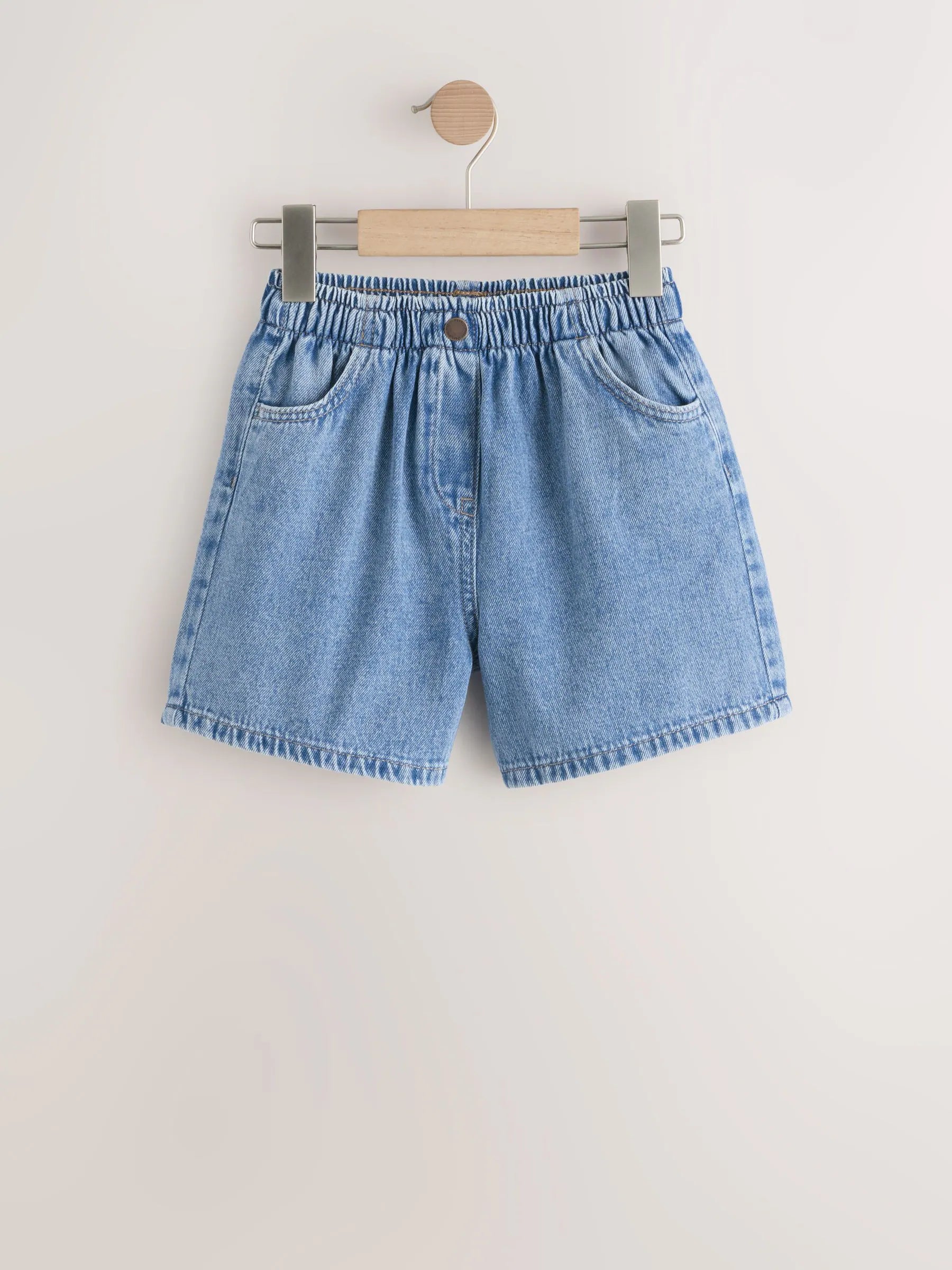 Mid Blue Pull On Denim Shorts (3mths-10yrs)
