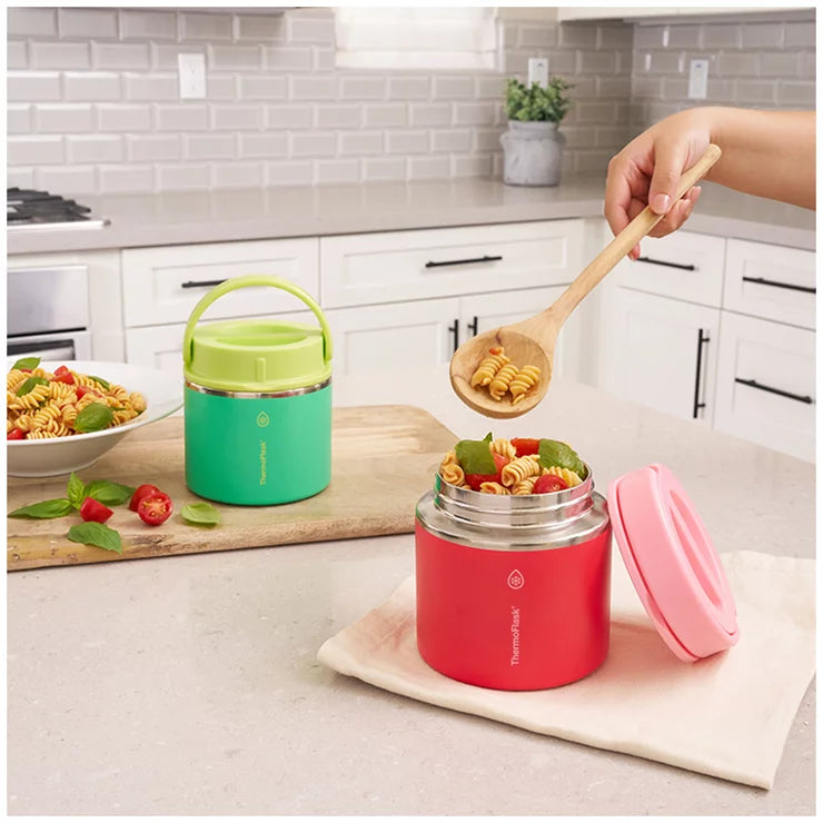 ThermoFlask 590ml Insulated Food Jar 2 Pack Green And Red