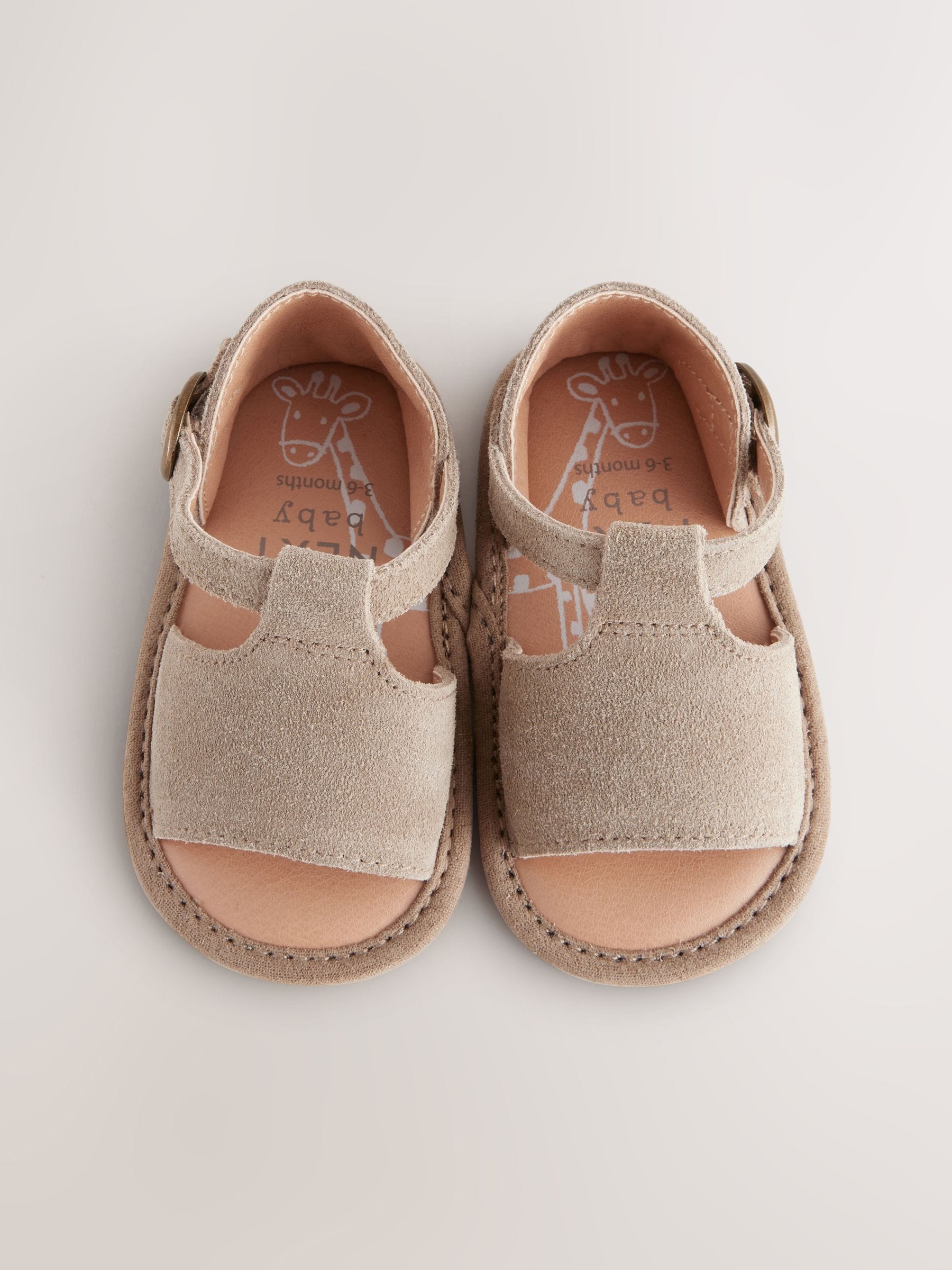 Neutral Leather Baby Sandals (0-2mths)