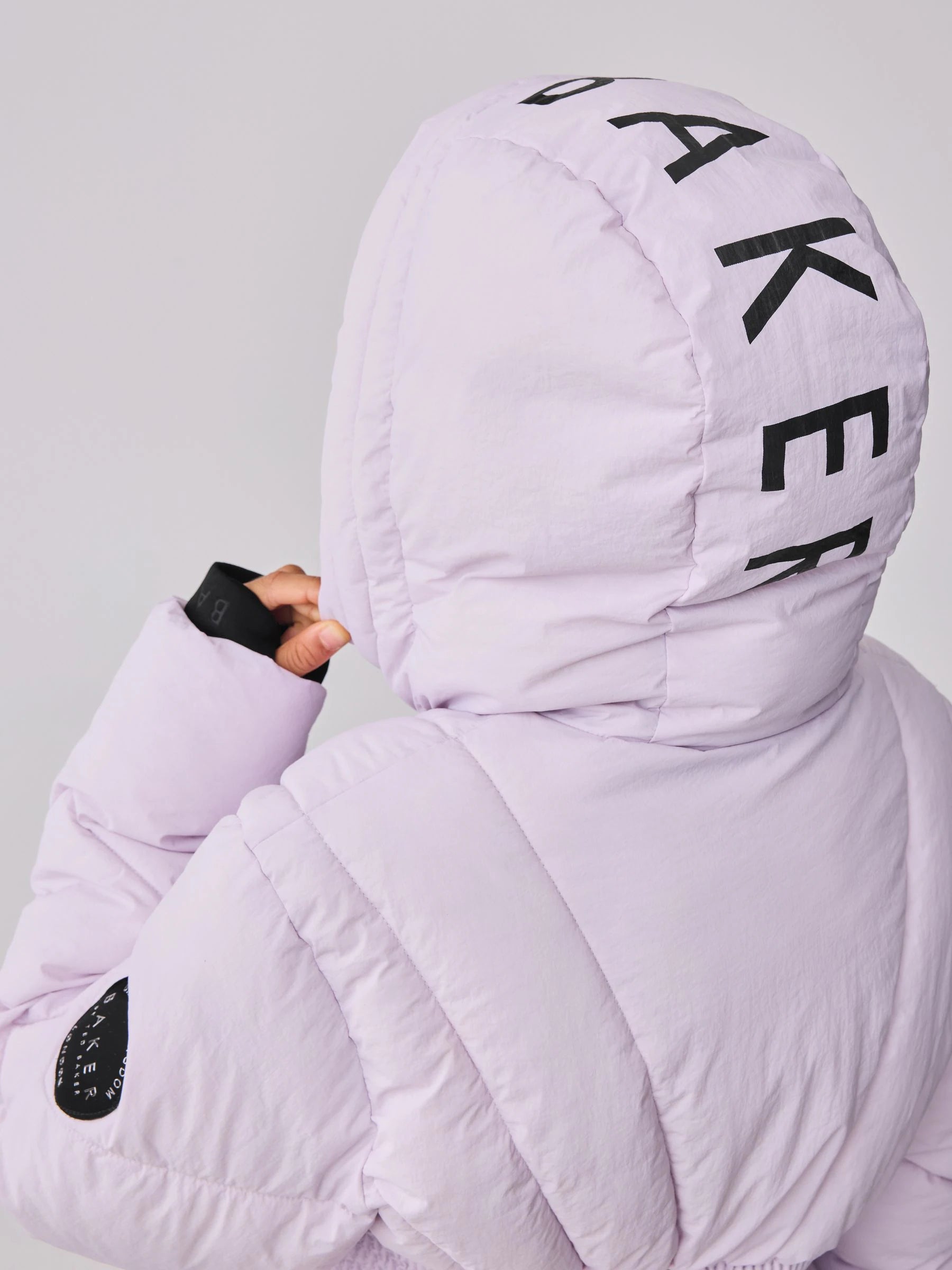 Baker by Ted Baker Shower Resistant Lilac Shirred Padded Coat