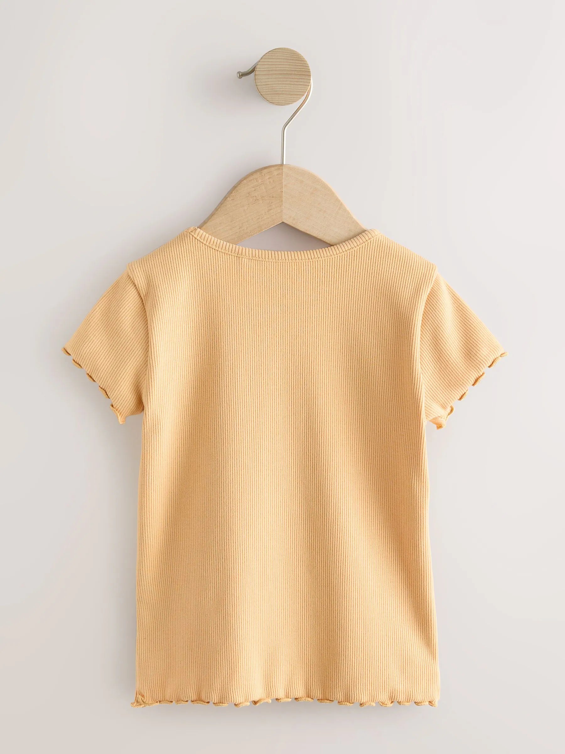 Neutral Ribbed Short Sleeve Tops 5 Pack (3mths-7yrs)
