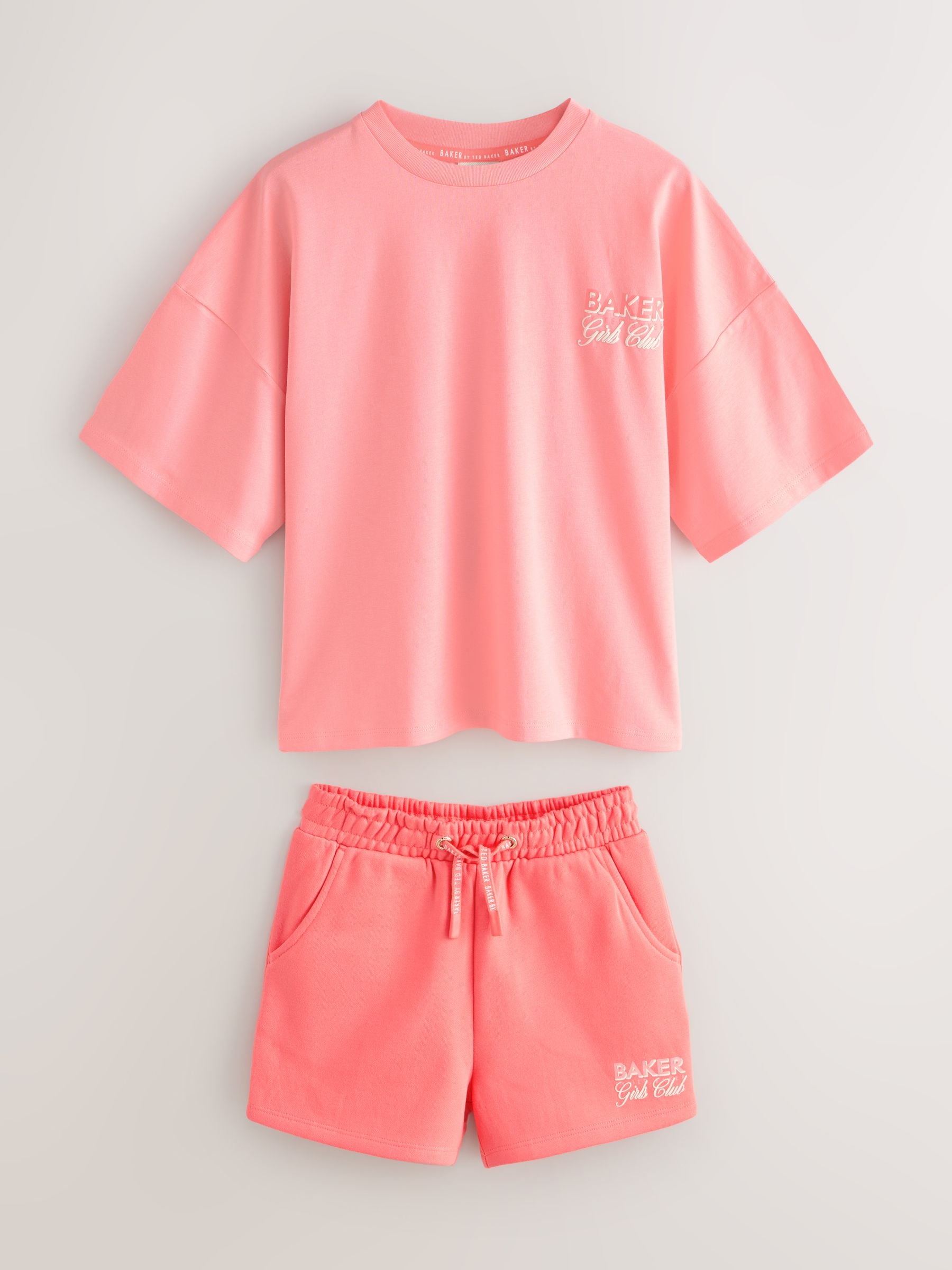 Baker by Ted Baker 2 Piece Oversized Tonal Graphic T-Shirt & Shorts Set