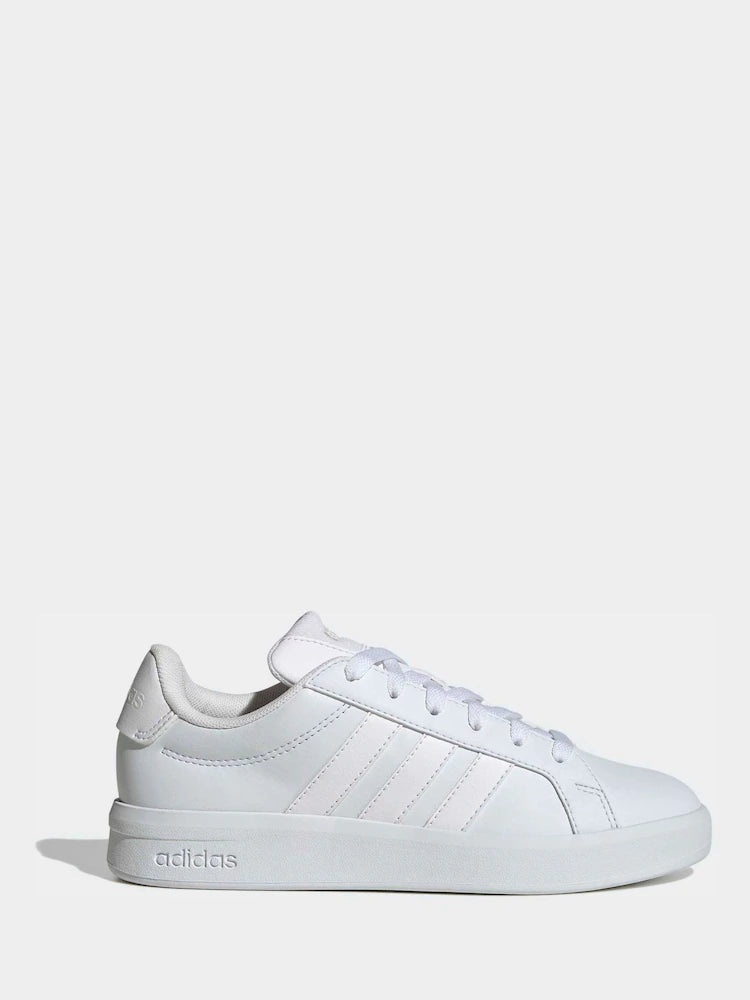 adidas White Grand Court 3.0 Junior Trainers