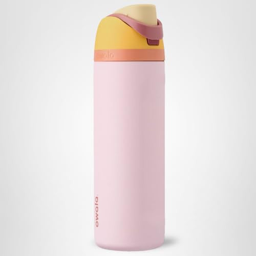 Owala FreeSip Insulated Stainless Steel Water Bottle with Straw for Sports and Travel, BPA-Free, 24 Ounce, Candy Store