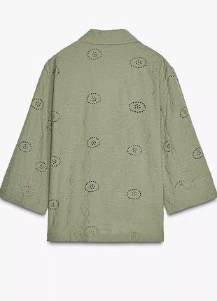 Blazer jacket zara with openwork embroidery and lace trim