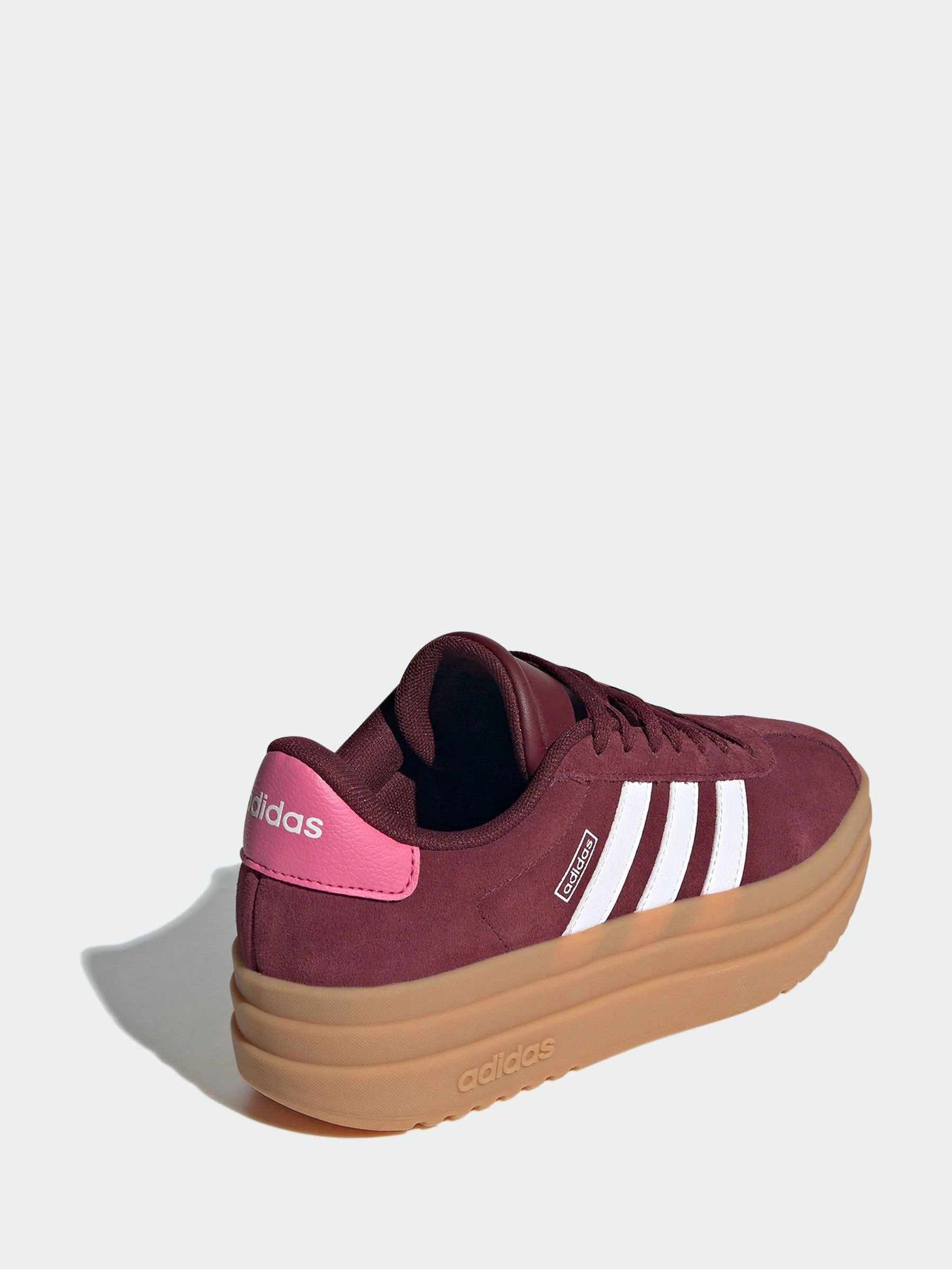 adidas Burgundy Red VL Court Bold Lace Junior Trainers
