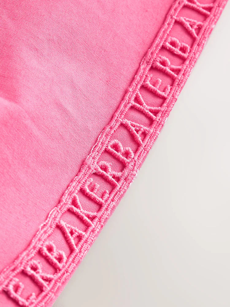 Baker by Ted Baker Pink Waisted Double Layer Skirted Dress