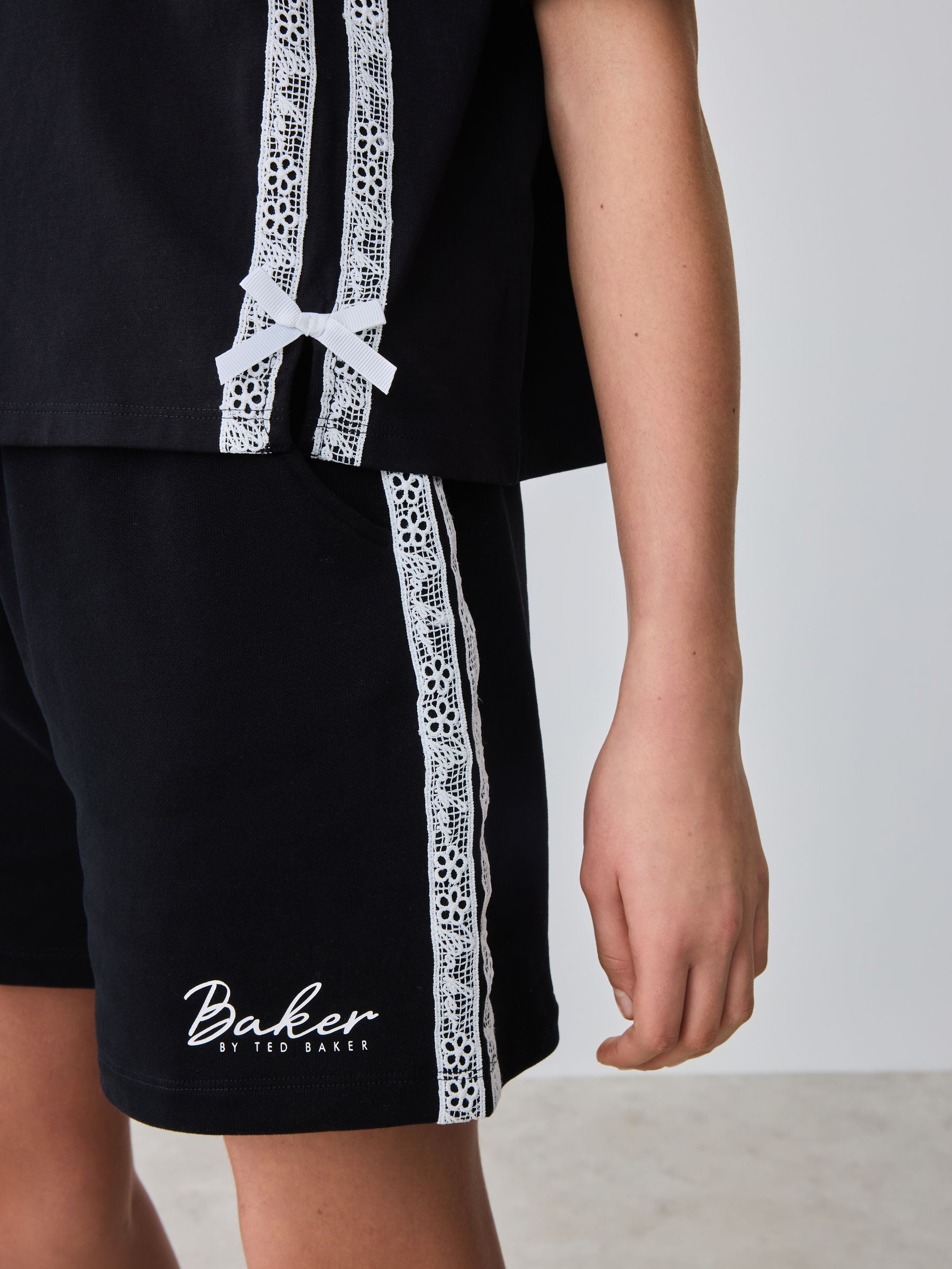 Baker by Ted Baker 2 Piece Lace Trim T-Shirt & Shorts Set