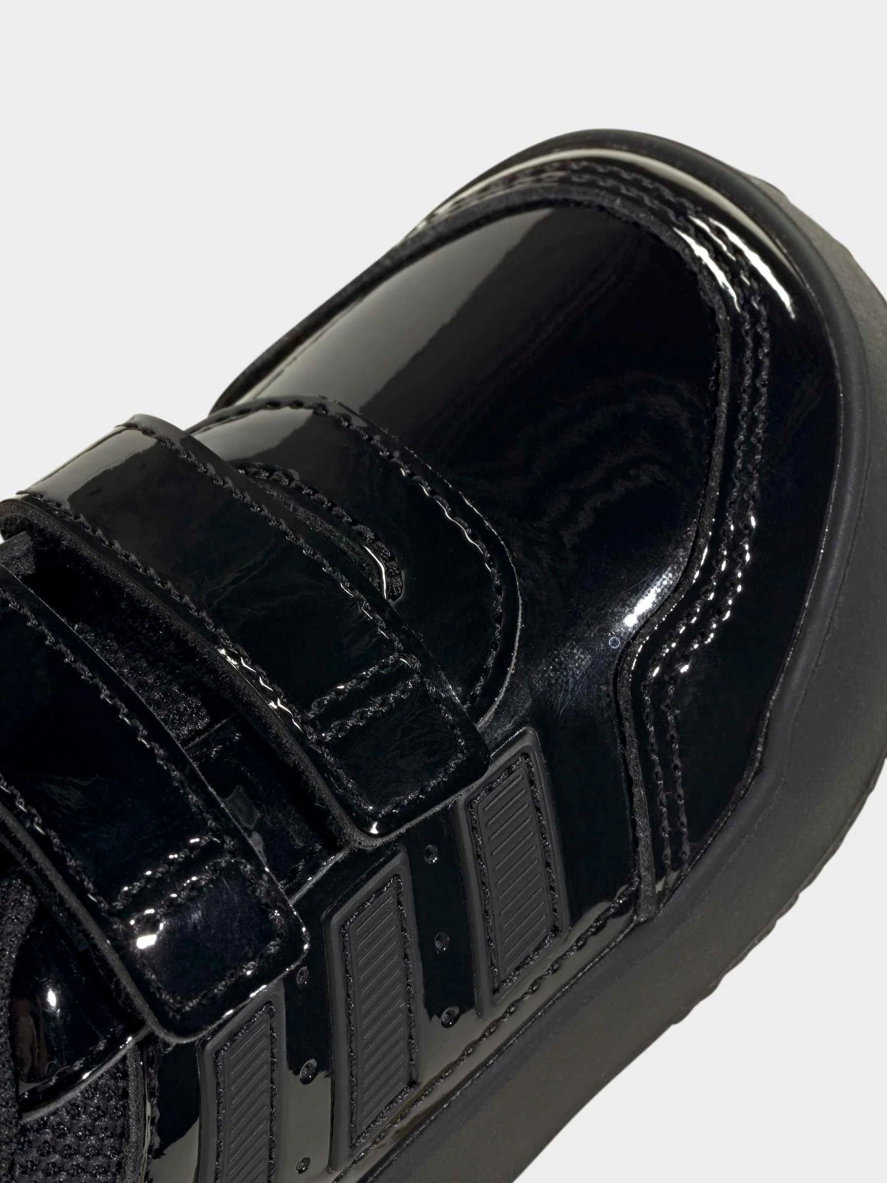 adidas Patent Black Hook and Loop Tensaur Sport 3.0 Infant Trainers