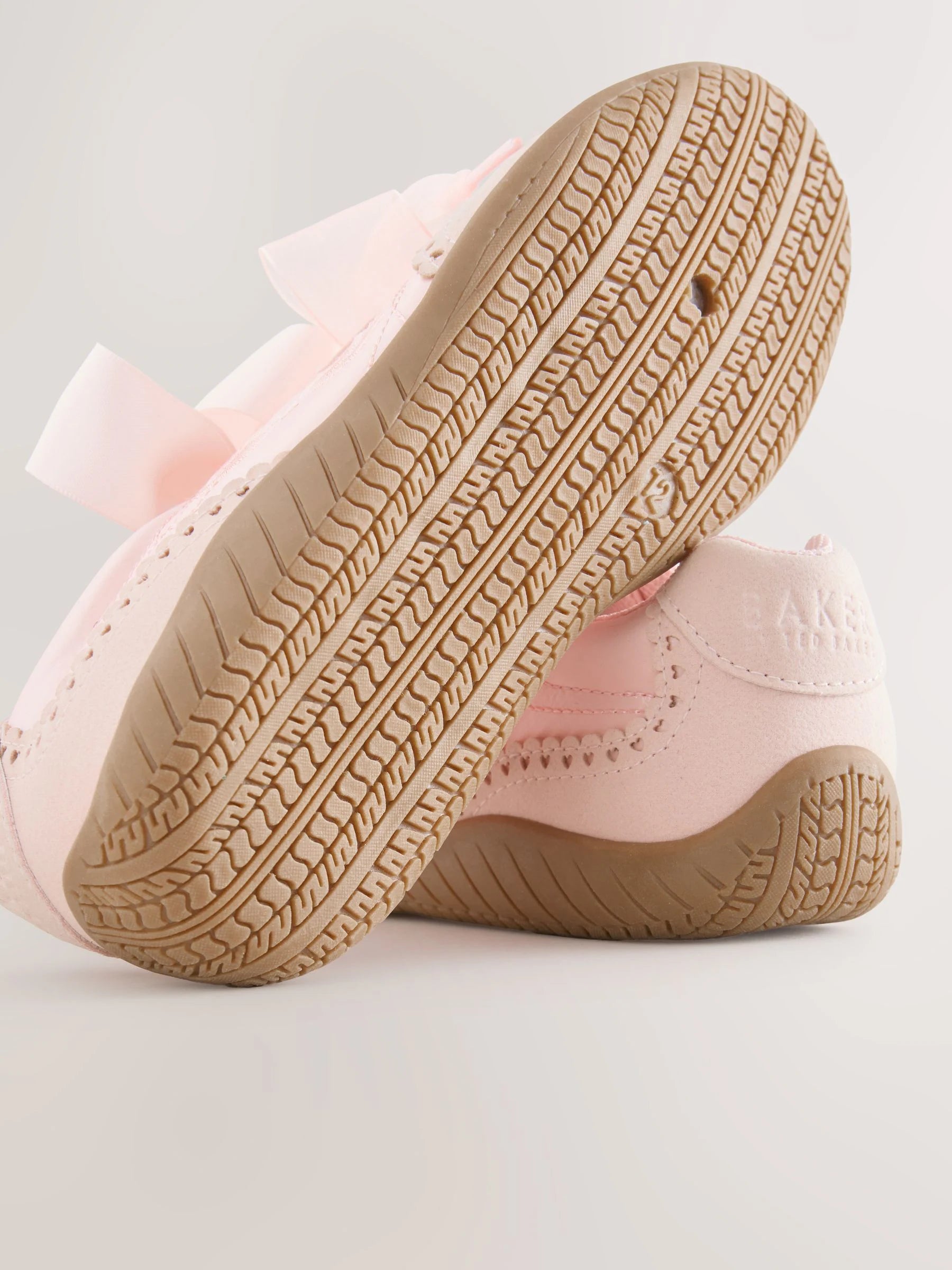 Baker by Ted Baker Pink Satin Gum Sole Ballet Trainers