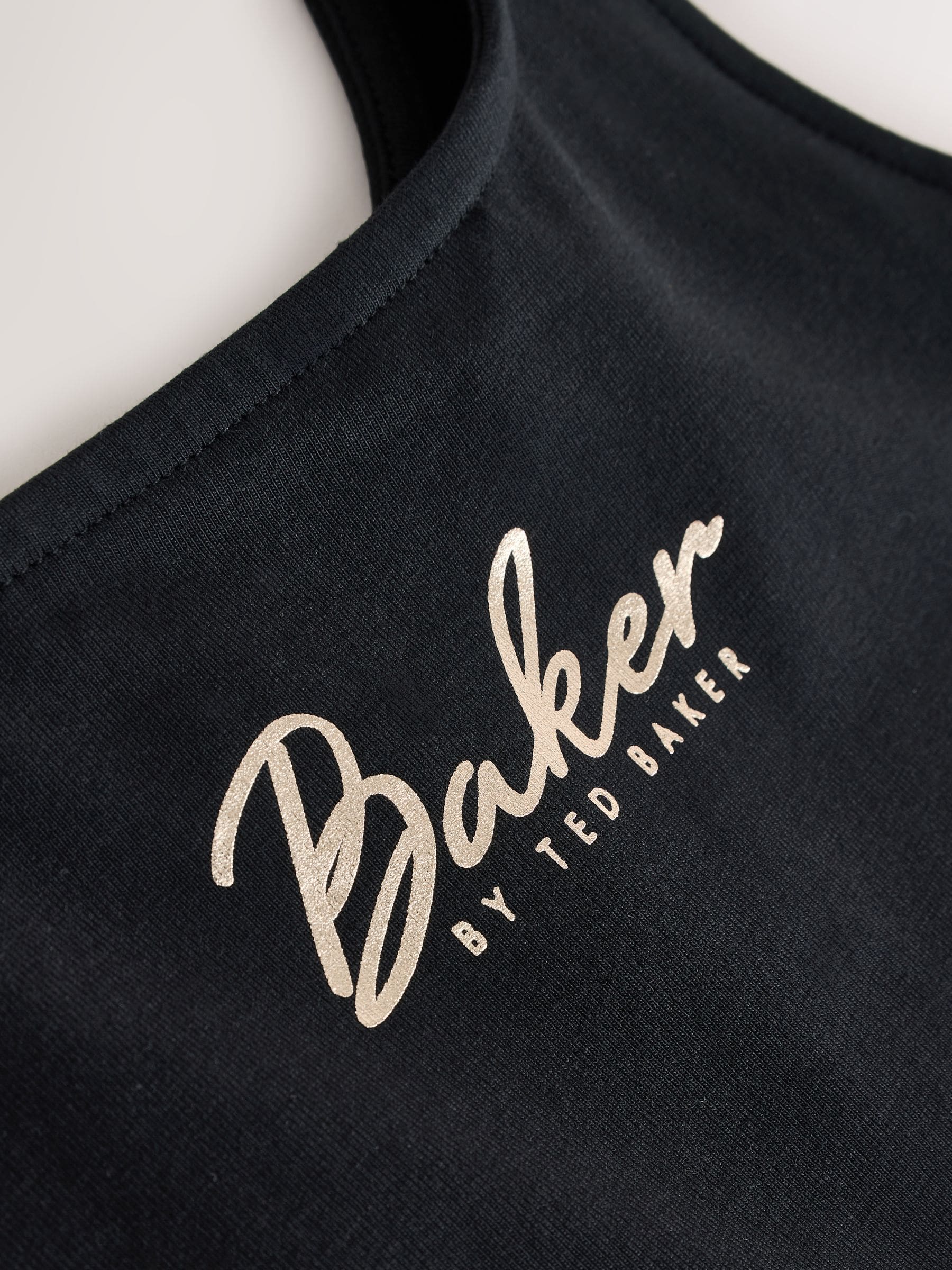 Baker by Ted Baker 3 Pack Bubble Hem Pink/Black/White Vest Tops