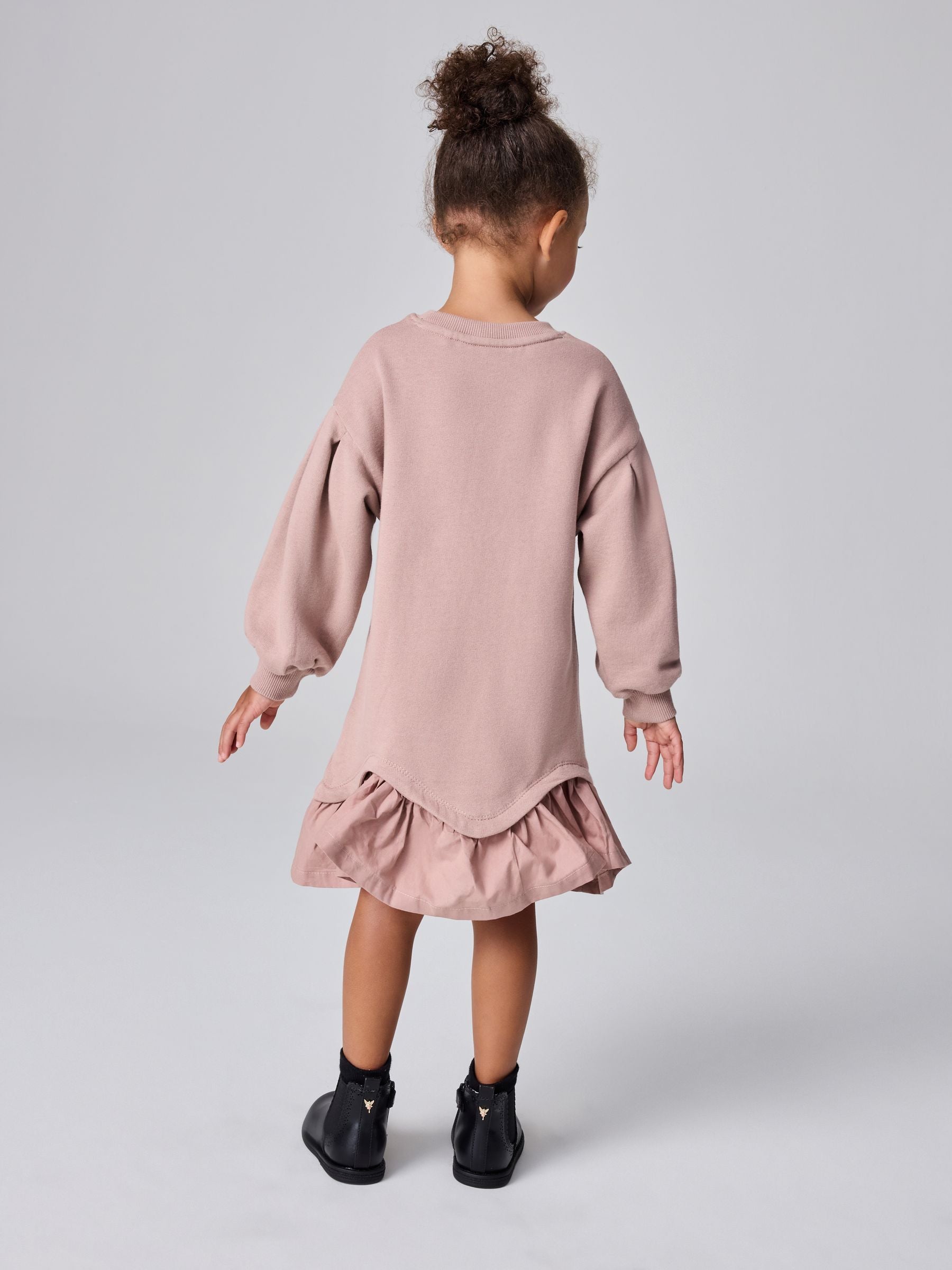 smALLSAINTS Mid Pink Tierra Peplum Younger Girls Sweat Dress