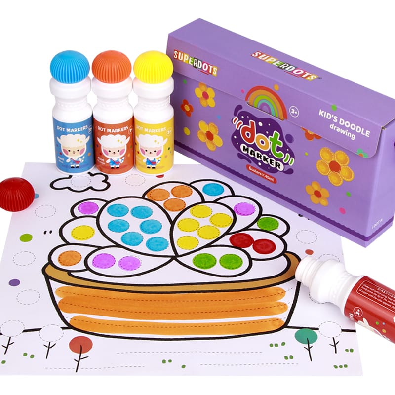 Stylish Dot Marker | Washable Paint Brush | Dabber Art Markers for Drawing | Attractive Colours