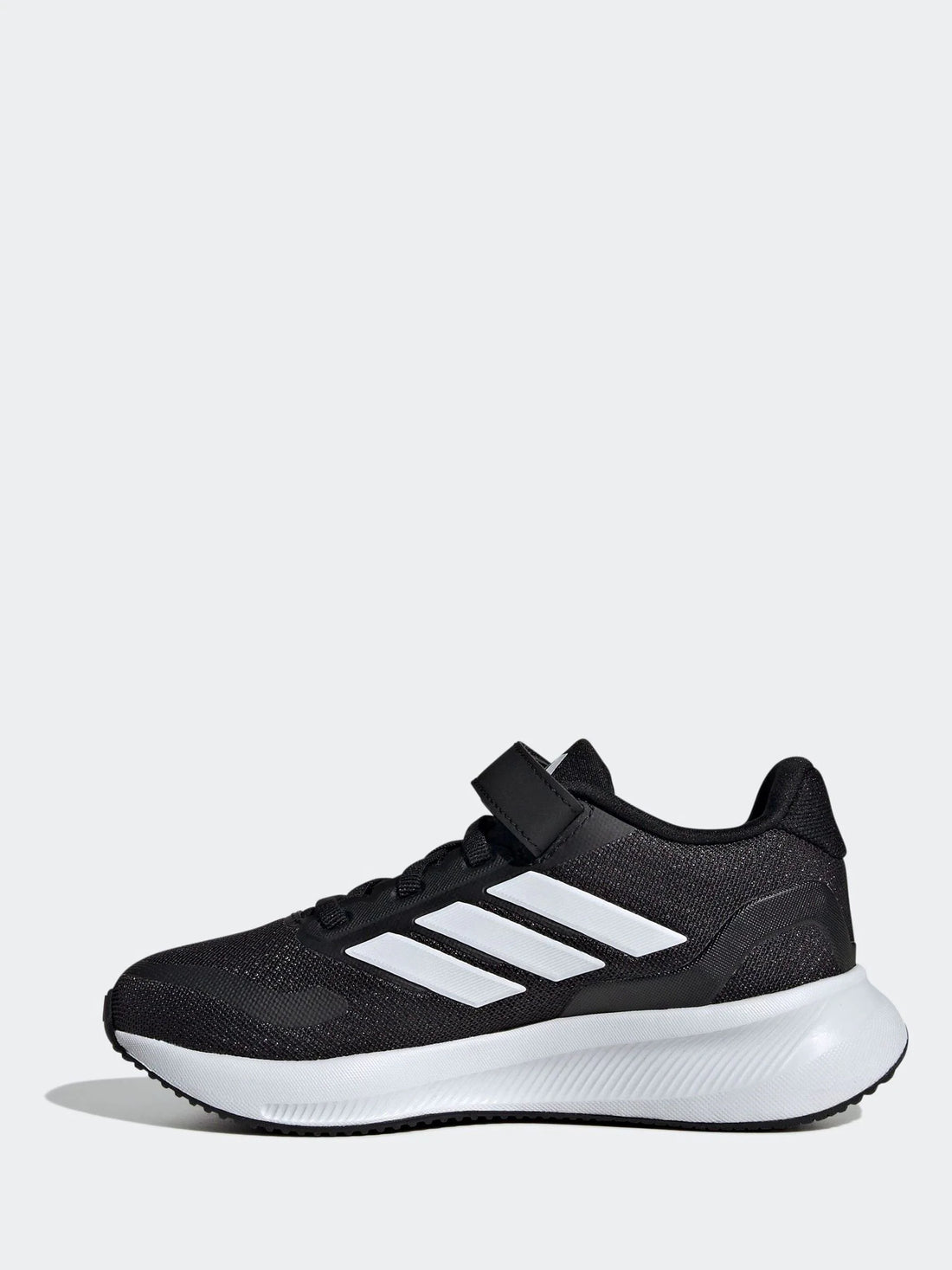 adidas Black/White Runfalcon 5 Elastic Lace Running Kids Trainers