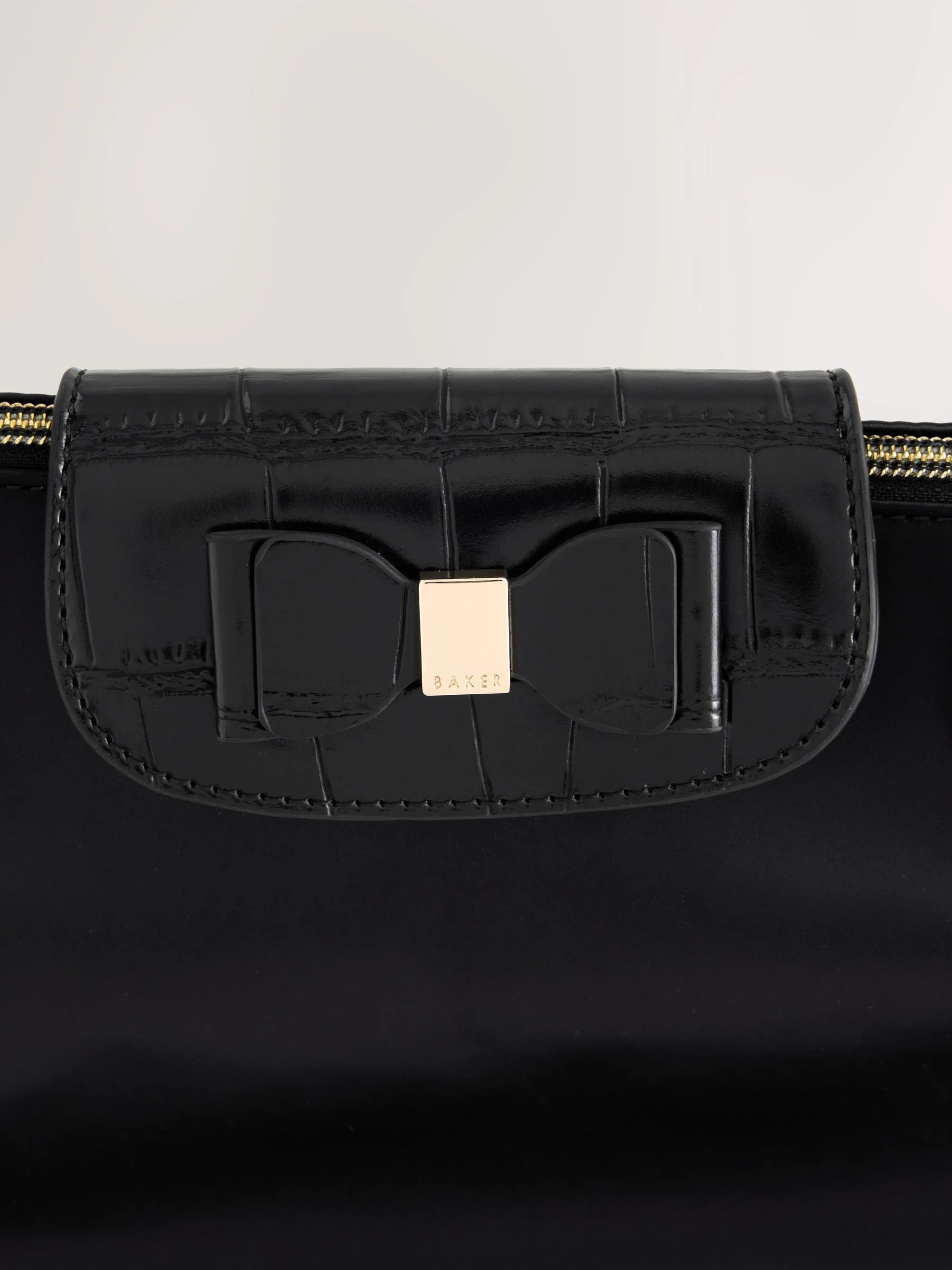 Baker by Ted Baker Black Back to School Childrens Nylon With Croc Bow Medium Tote Bag
