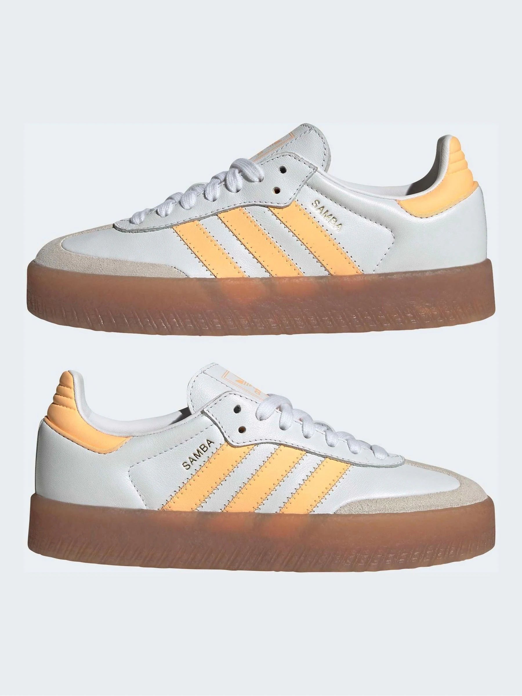 adidas Originals White/Yellow Sambae Junior Trainers