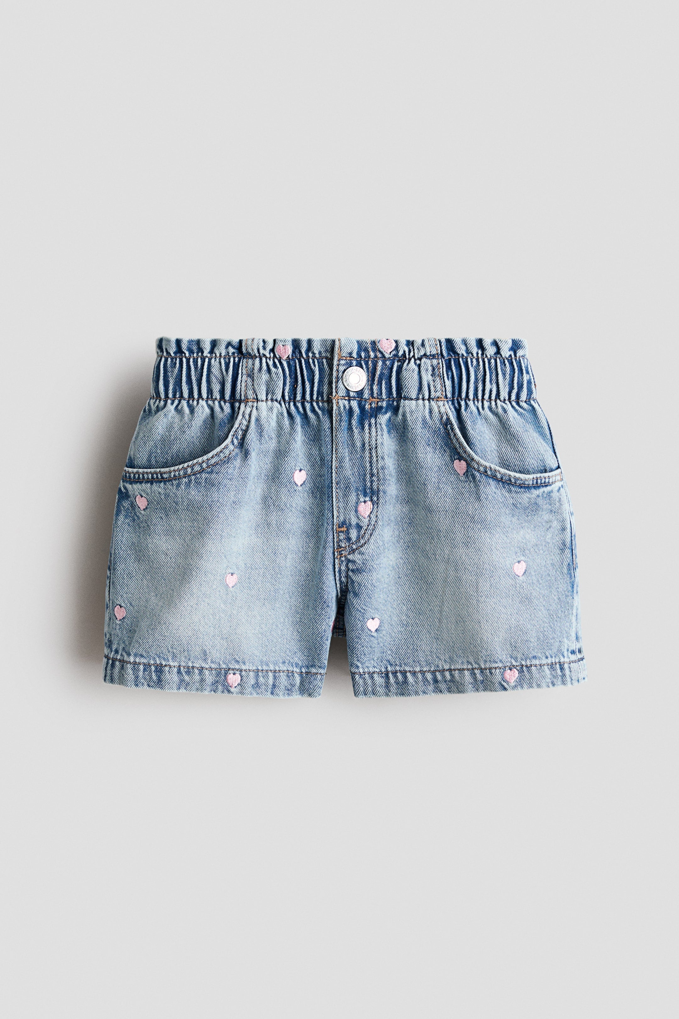 Embroidered Denim Shorts