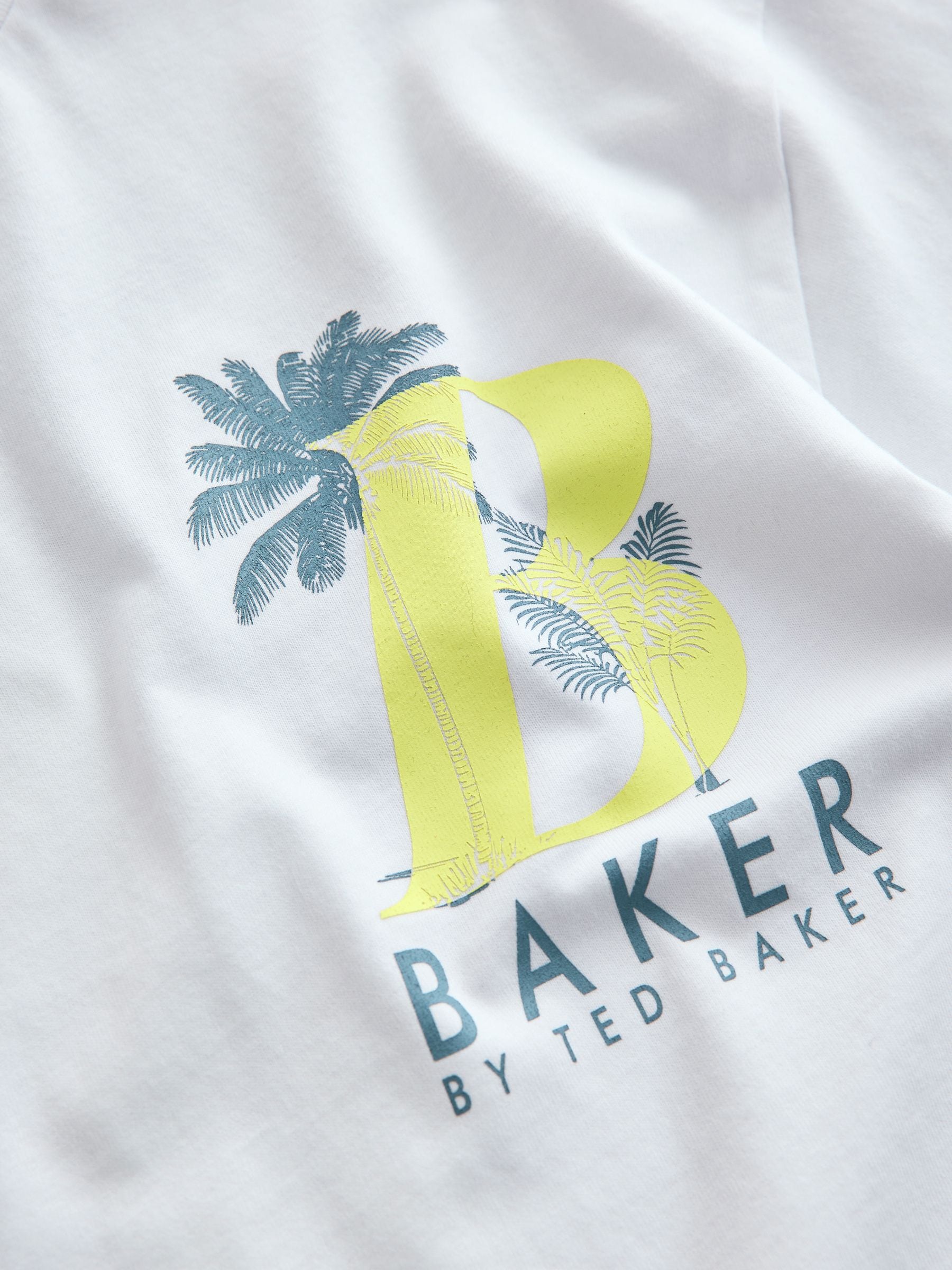 Baker by Ted Baker Graphic White T-Shirt and Stripe Shorts Set