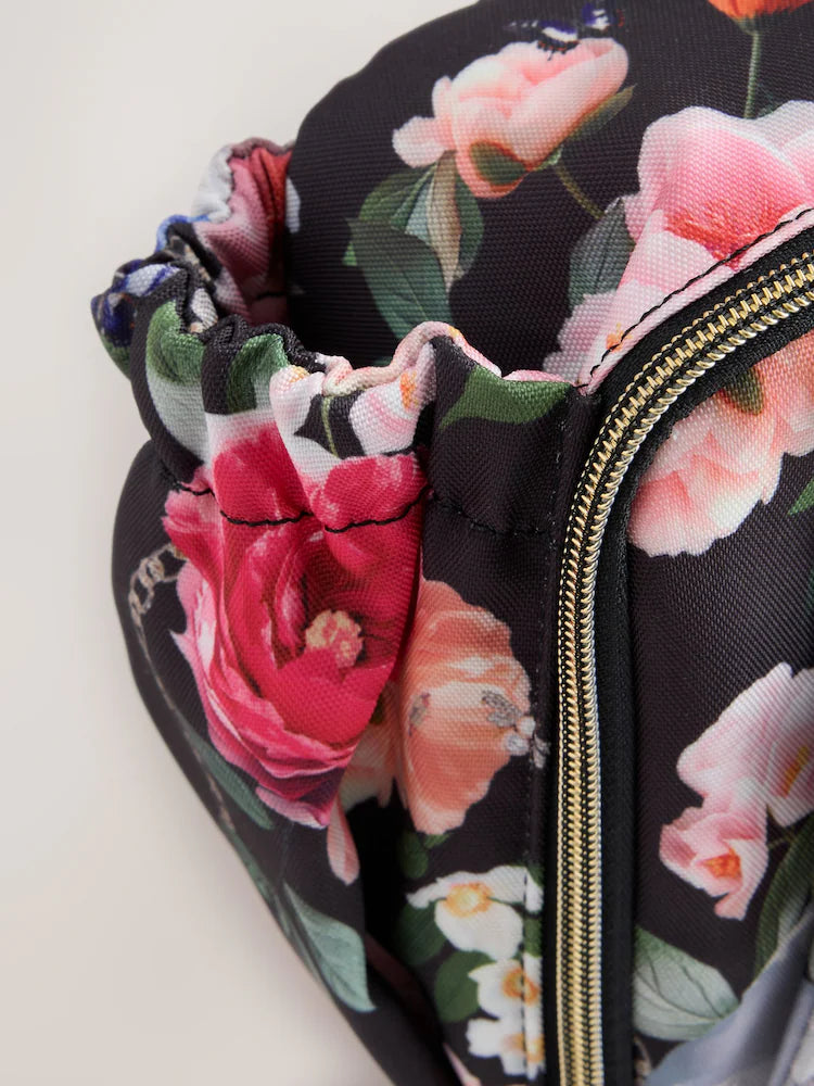 Baker by Ted Baker Black Back to School Childrens Floral Bow Lunch Bag